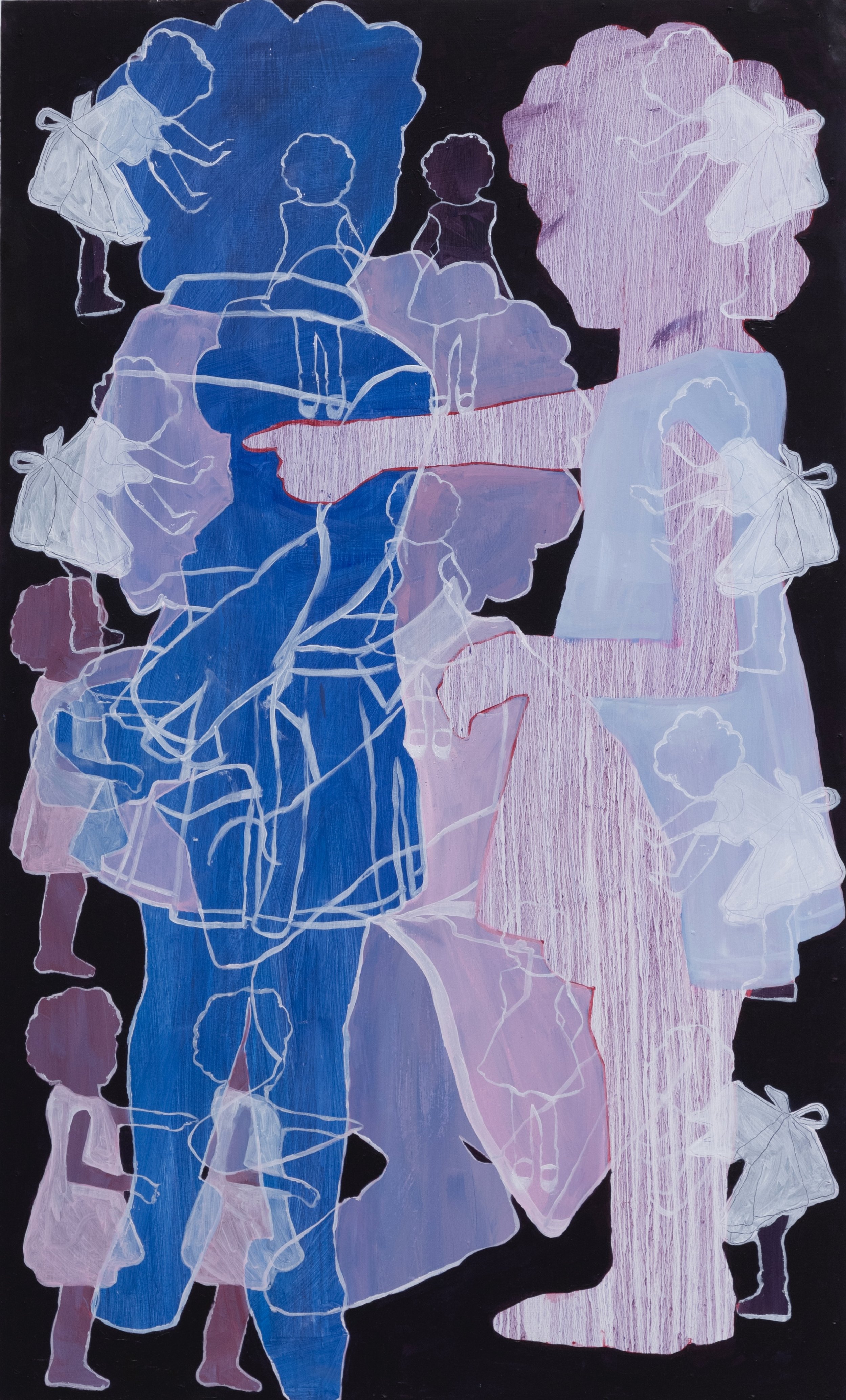 crawling, climbing, reaching, waiting, oil on board, 2025