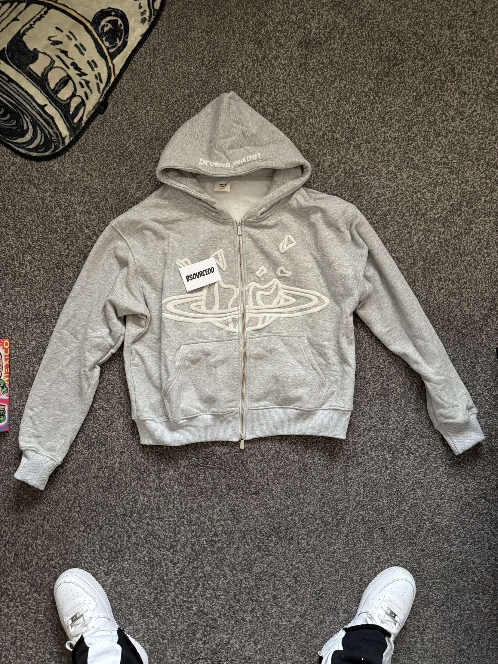 Broken Planet Zip-Up Hoodie โgreyโ