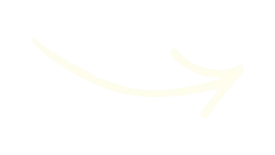 White curved arrow pointing to the right against a black background.