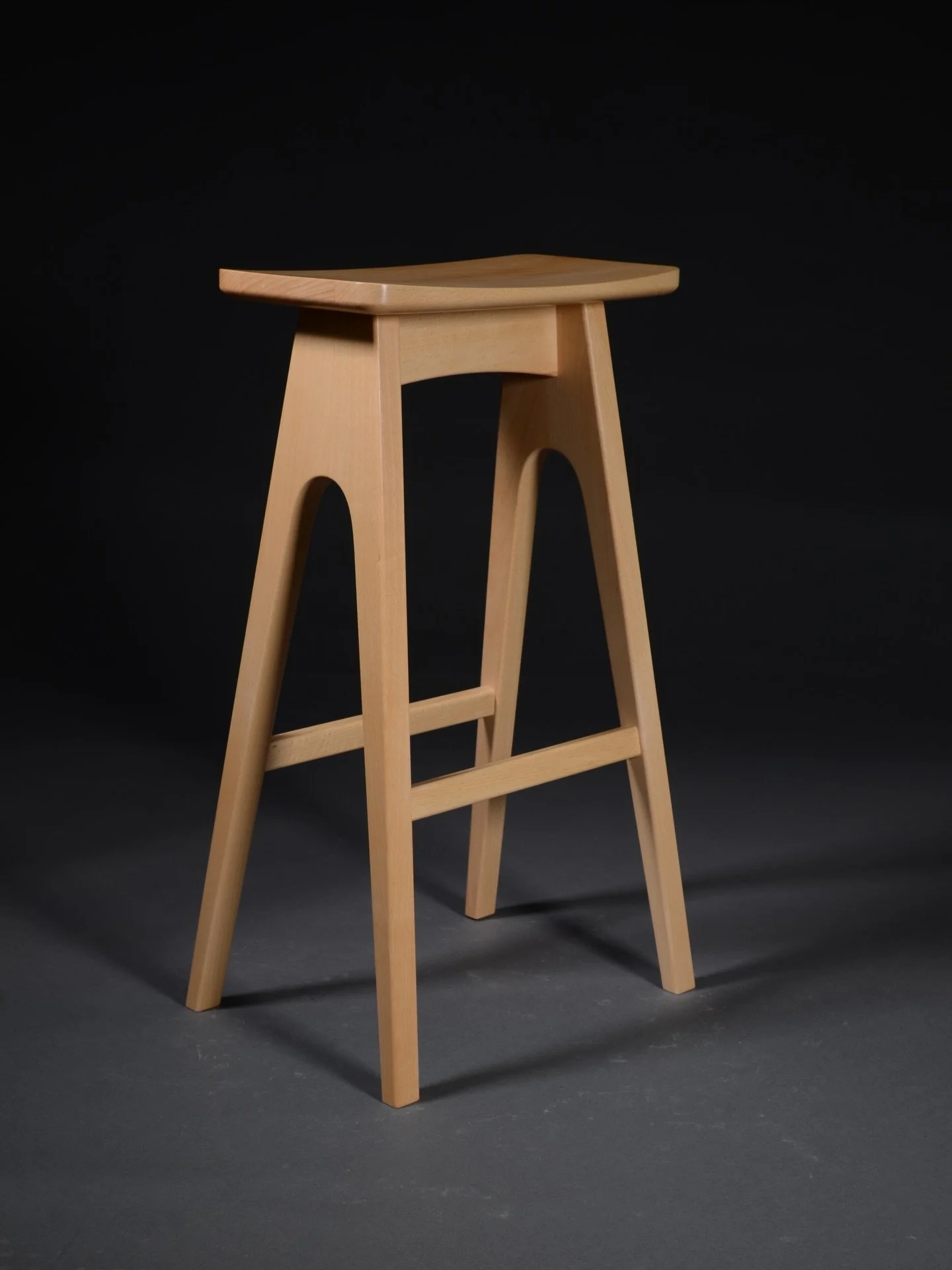 After a few months, I reckon we earned the right to have a place to sit at our workbenches. This stool, made of solid beech, was designed to introduce us to more advanced machining techniques, a change from our usual hand tool-led process. 
.
.
.
.
.