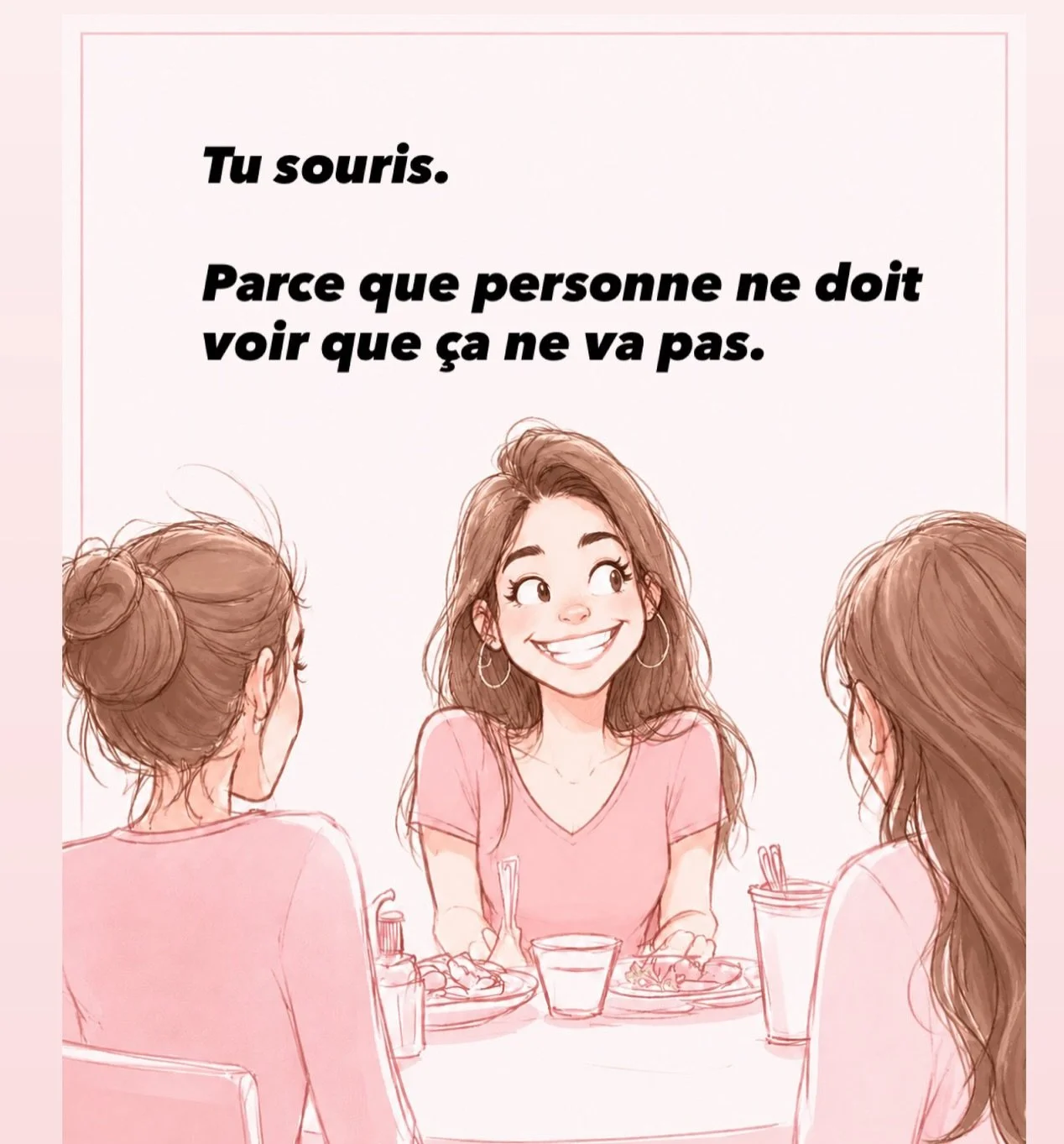 🚨Tu crois que tu g&egrave;res.
En r&eacute;alit&eacute;, tu compenses.

Ce sourire, ce n&rsquo;est pas de la joie 
 🌪️ C&rsquo;est une strat&eacute;gie.

Une strat&eacute;gie apprise quand montrer ce que tu ressens n&rsquo;&eacute;tait pas s&ucirc;