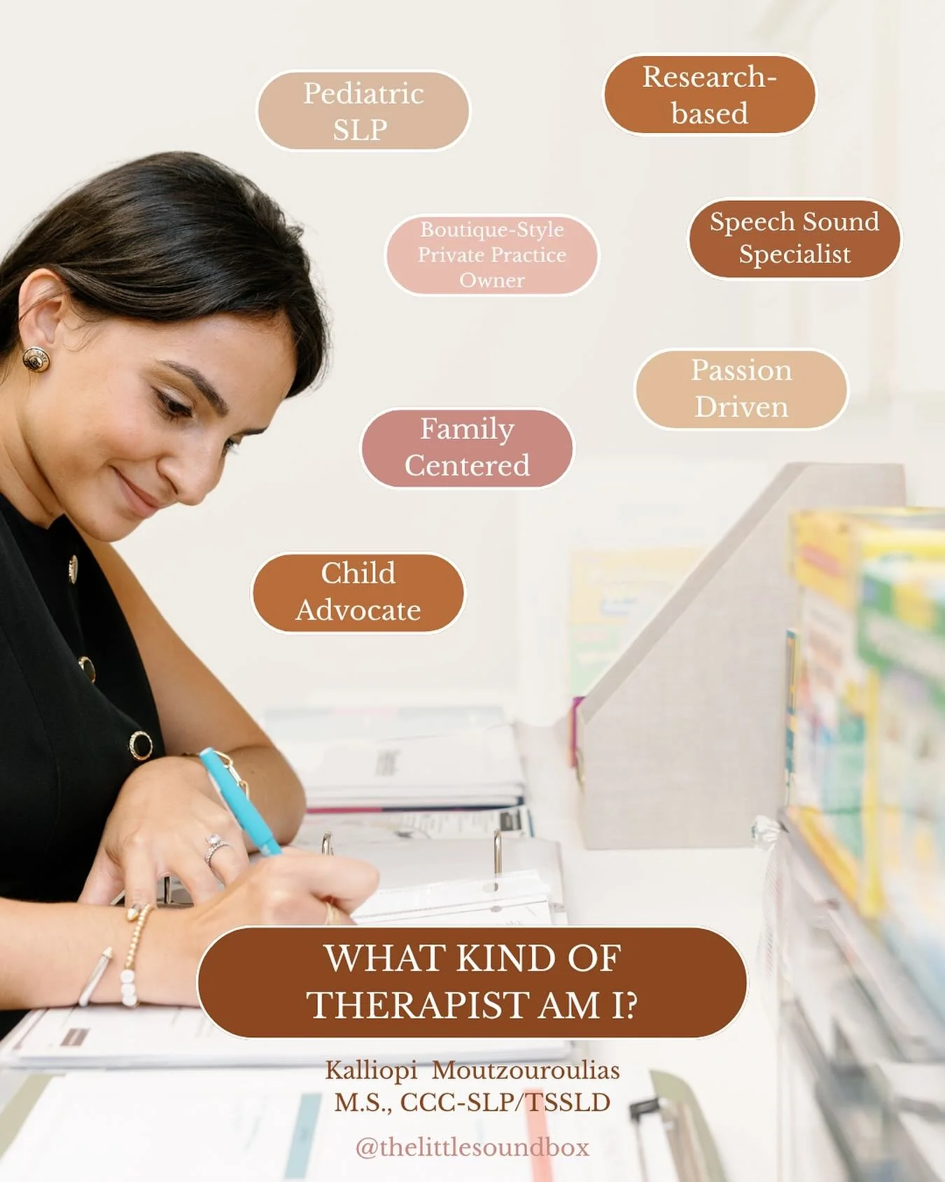 What type of therapist am I?

Focused on child-centered care&mdash;with a friendly, fun approach you can trust. 💕

Let&rsquo;s support your little one&rsquo;s voice, together.

📍Now booking at our Syosset office
📩 speech@thelittlesoundbox.com
📞 (