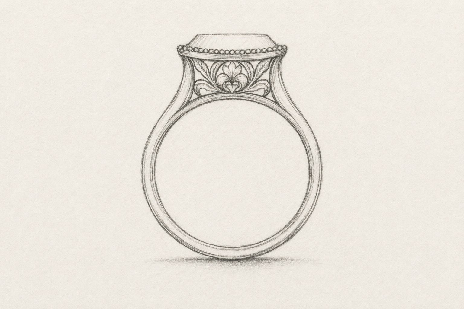 croquis de la bague Marie-Lys de la maison O Marès