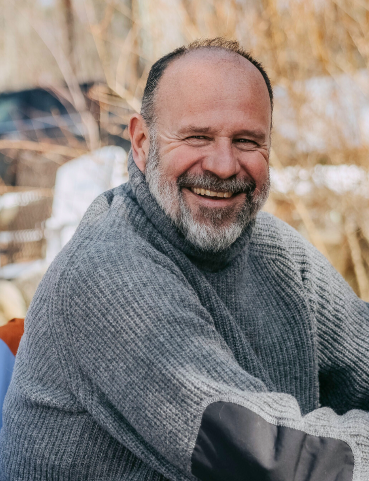 Author Andrew Bridgeman smiling