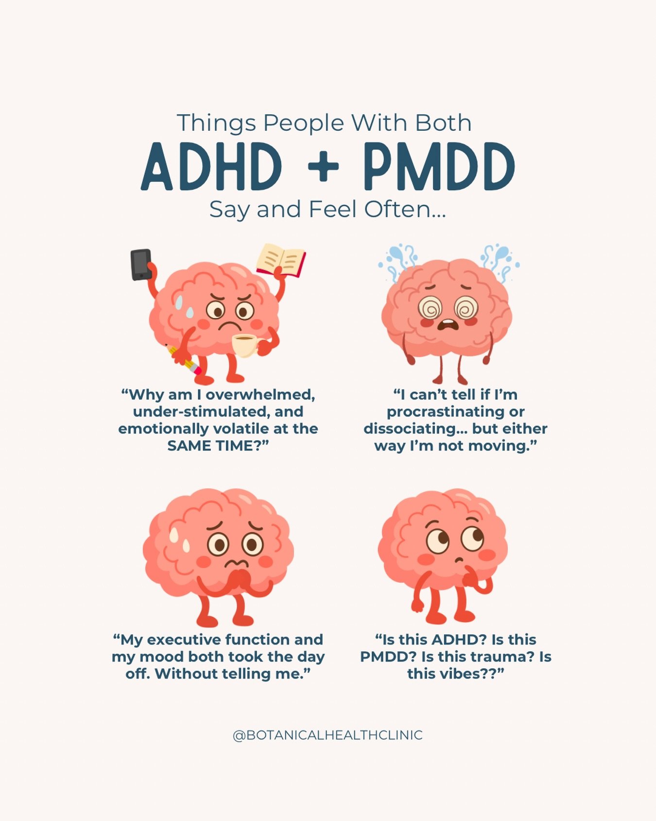 If you&rsquo;ve ever asked yourself, &ldquo;Why am I like this??&rdquo; just know&hellip;

ADHD + PMDD is not a personality flaw, it&rsquo;s a biochemical tornado with a Google calendar.

The good news?

You can get answers, clarity, and an actual pl