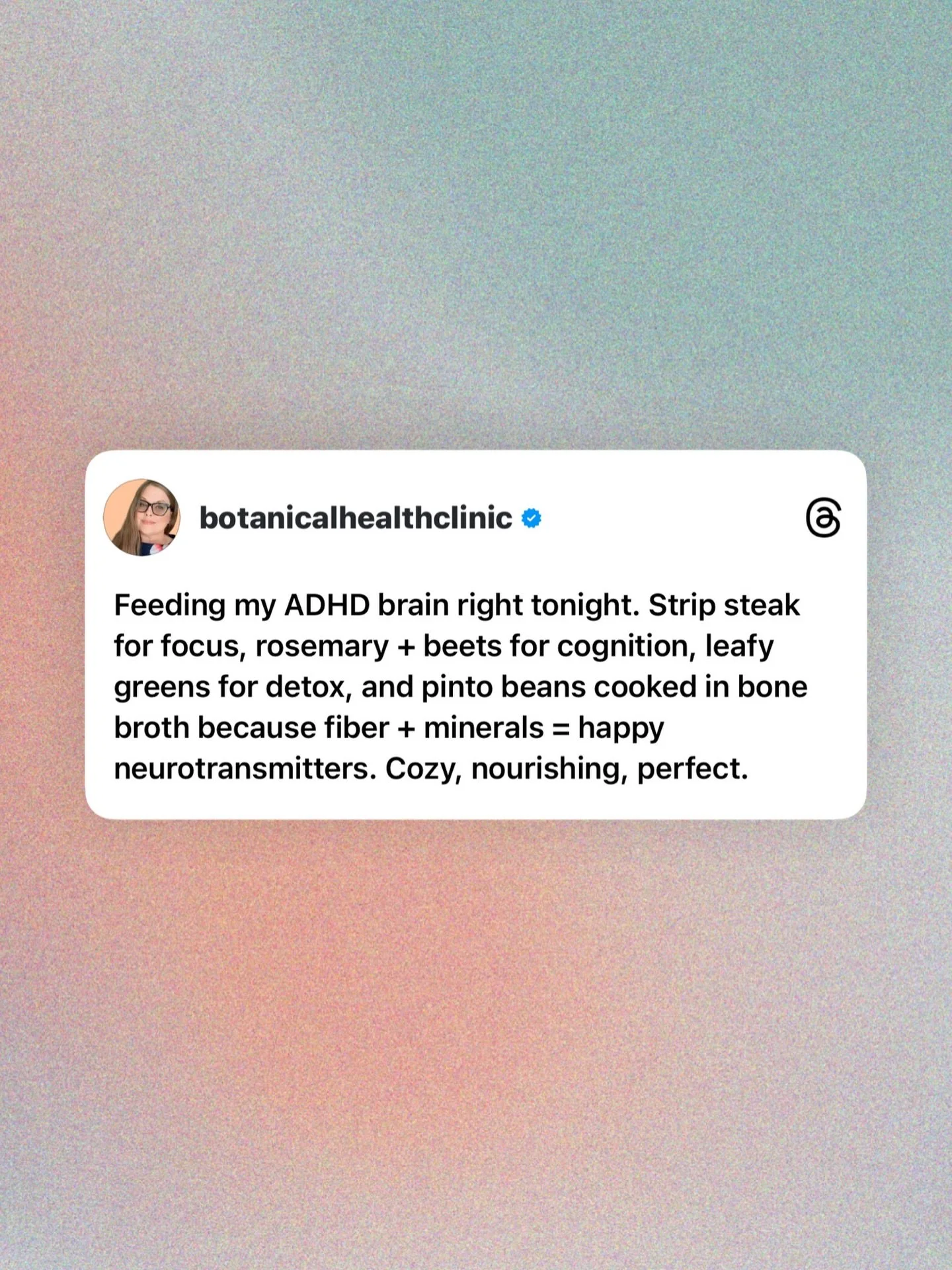 Did you read that? Fiber + Minerals = Happy Neurotransmitters 🤌🍽