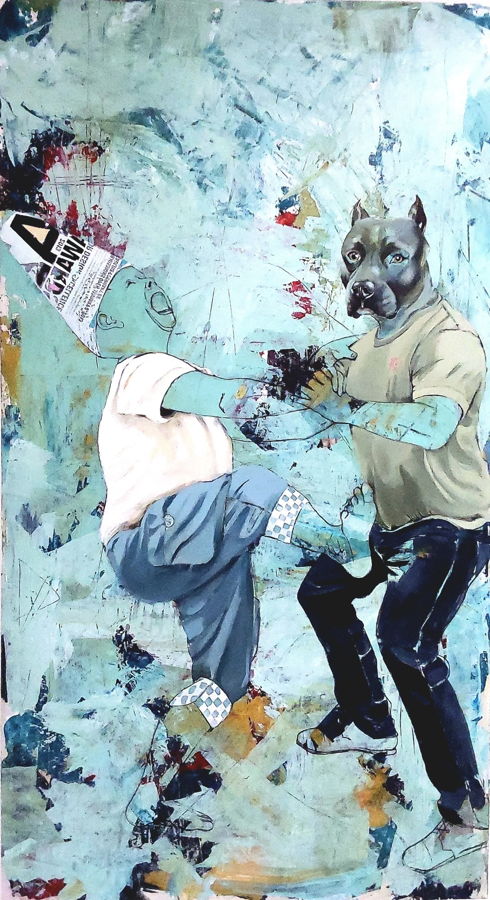 This Dance
Mixed media on panel
67" X 36"
2025
A wonderful giddy journey of self abandon. The sikke (white dervish hat) is traditionally a tombstone representing the death of ego. The white indicates a direct descendent of Rumi, so there is a sacred