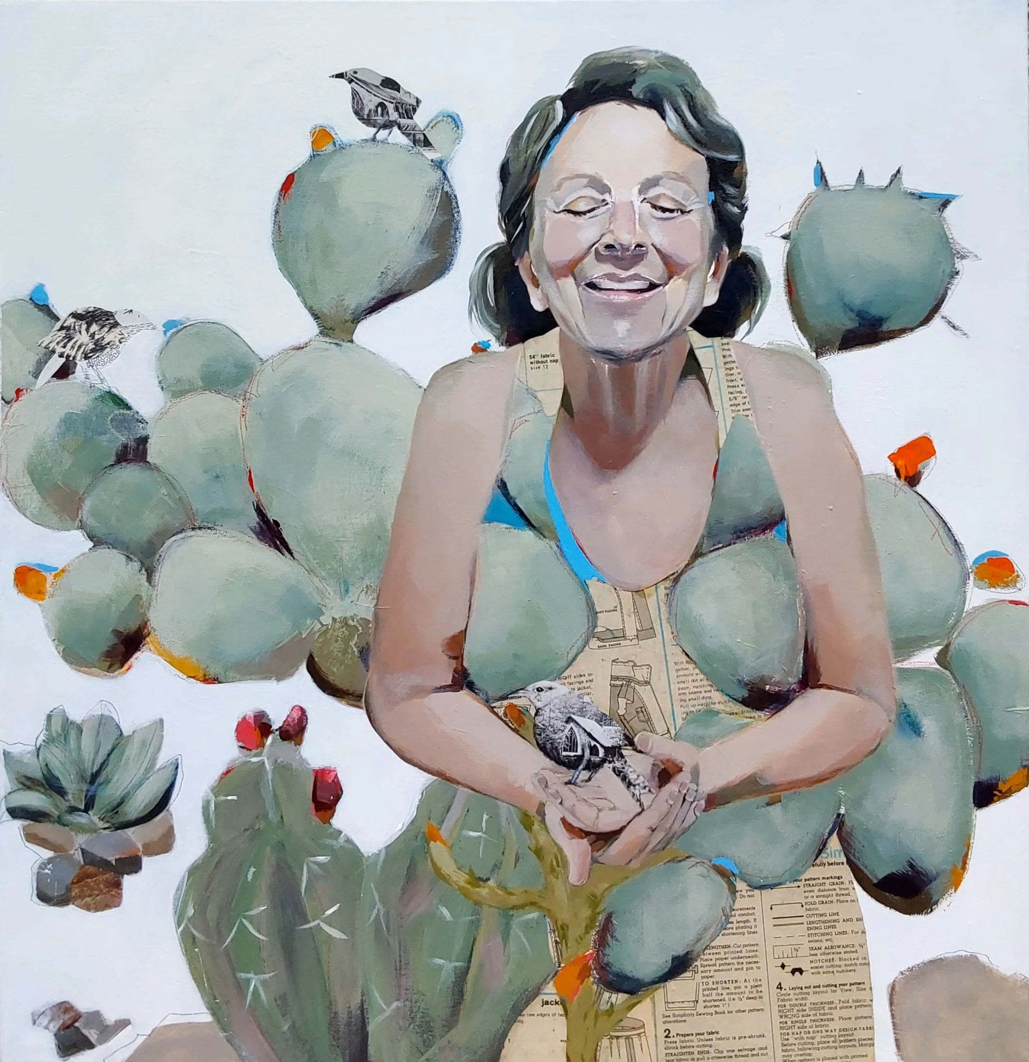 Jenny Wren
Acrylic and Mixed Media on Canvas
28" X 32"
2024