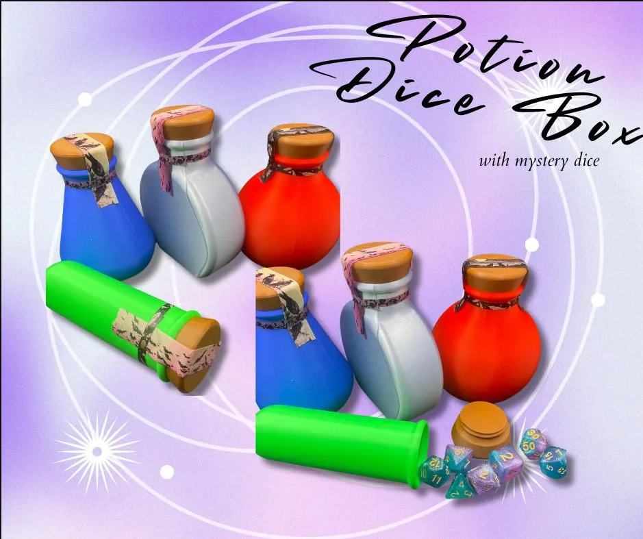 Potion Bottle Dice Box w/ Mystery Dice