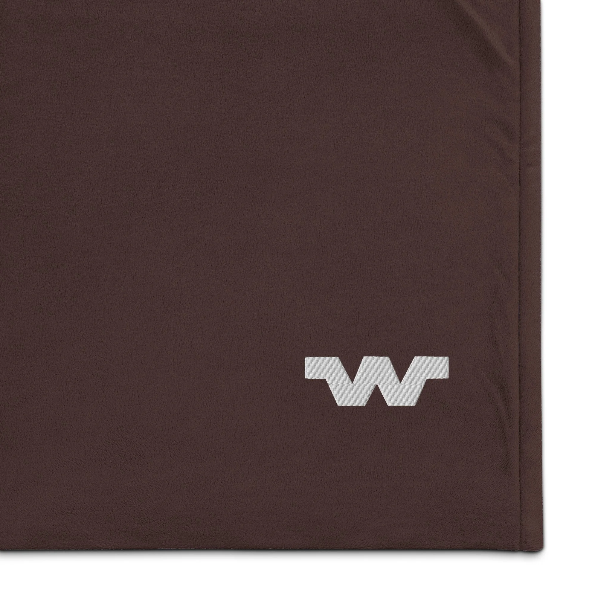 W Embroidered Sherpa Blanket