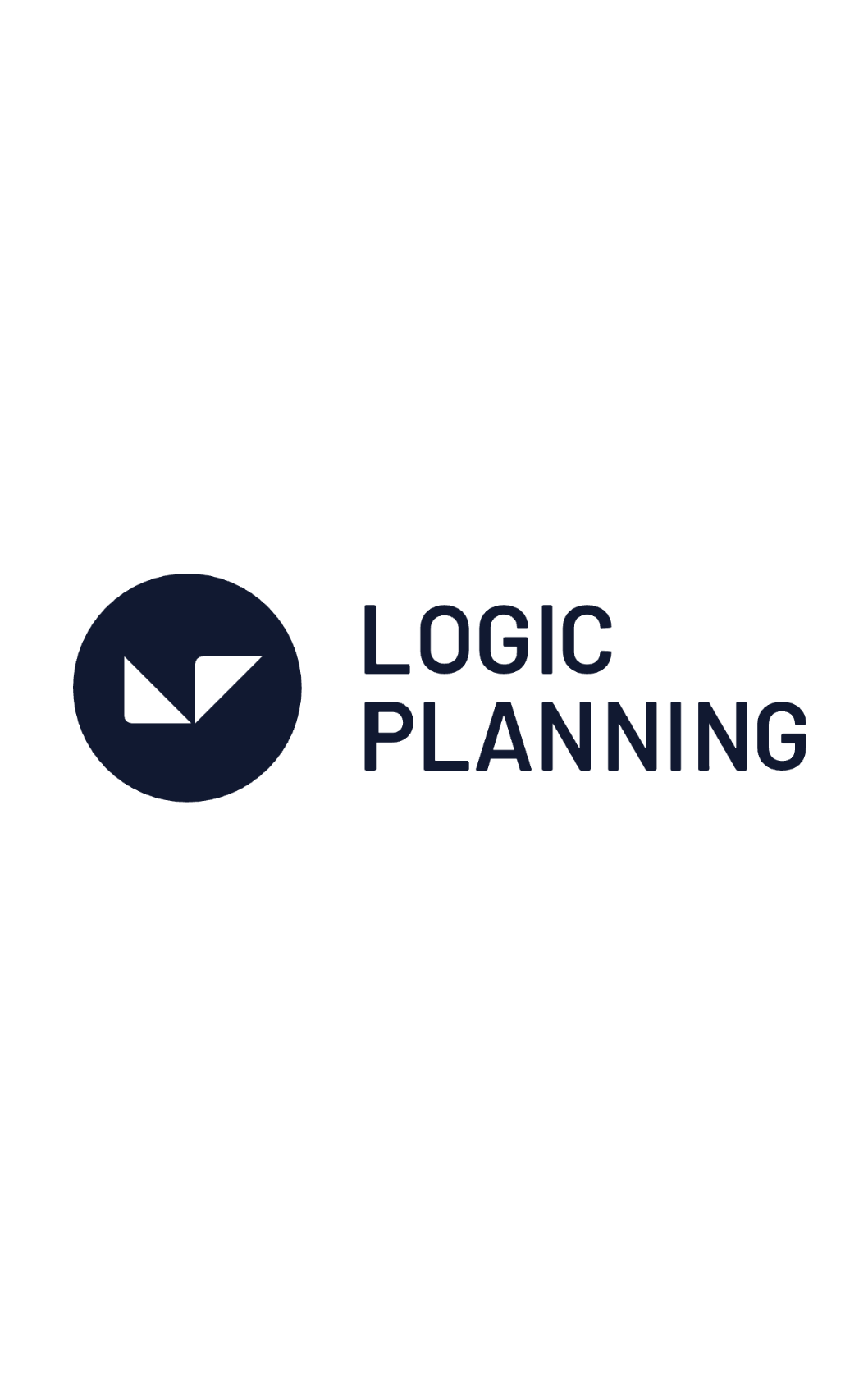 Logo of Logic Planning with a dark blue circle icon featuring geometric shapes next to the text 'LOGIC PLANNING' in dark blue.
