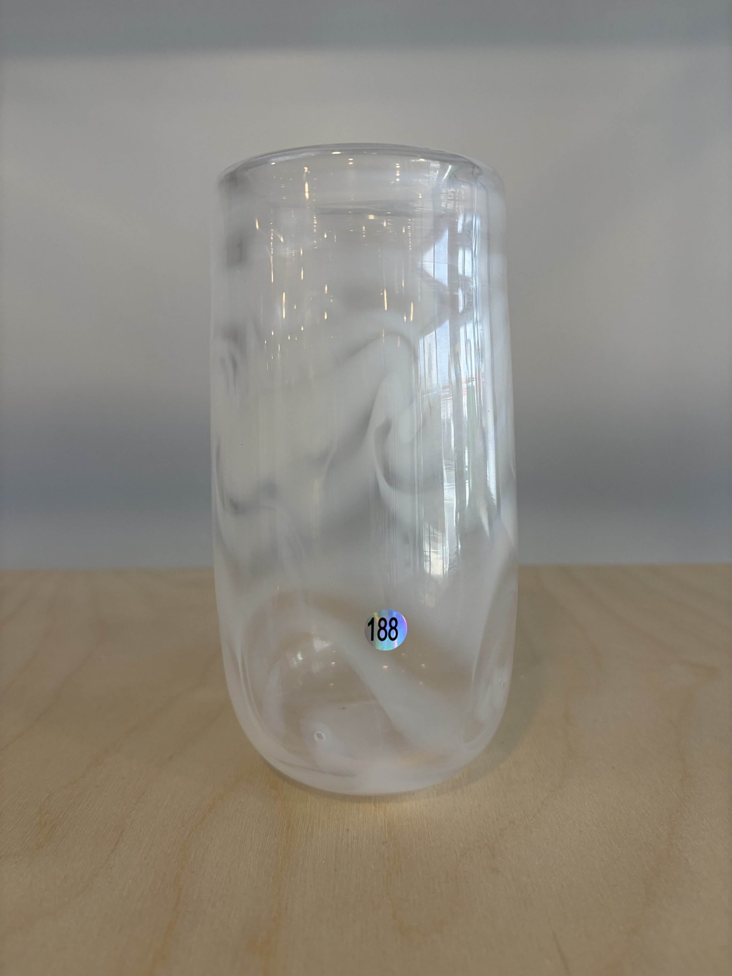 #188 — Clear, White Cup