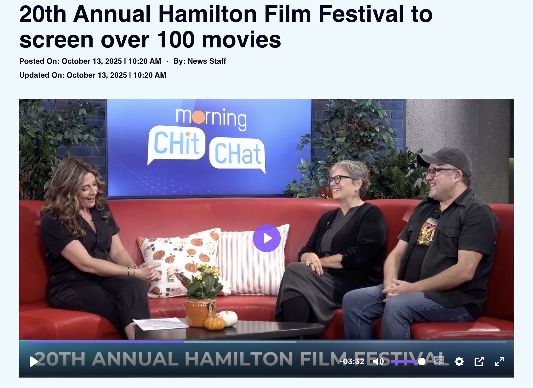 20th Annual Hamilton Film Festival to screen over 100 movies