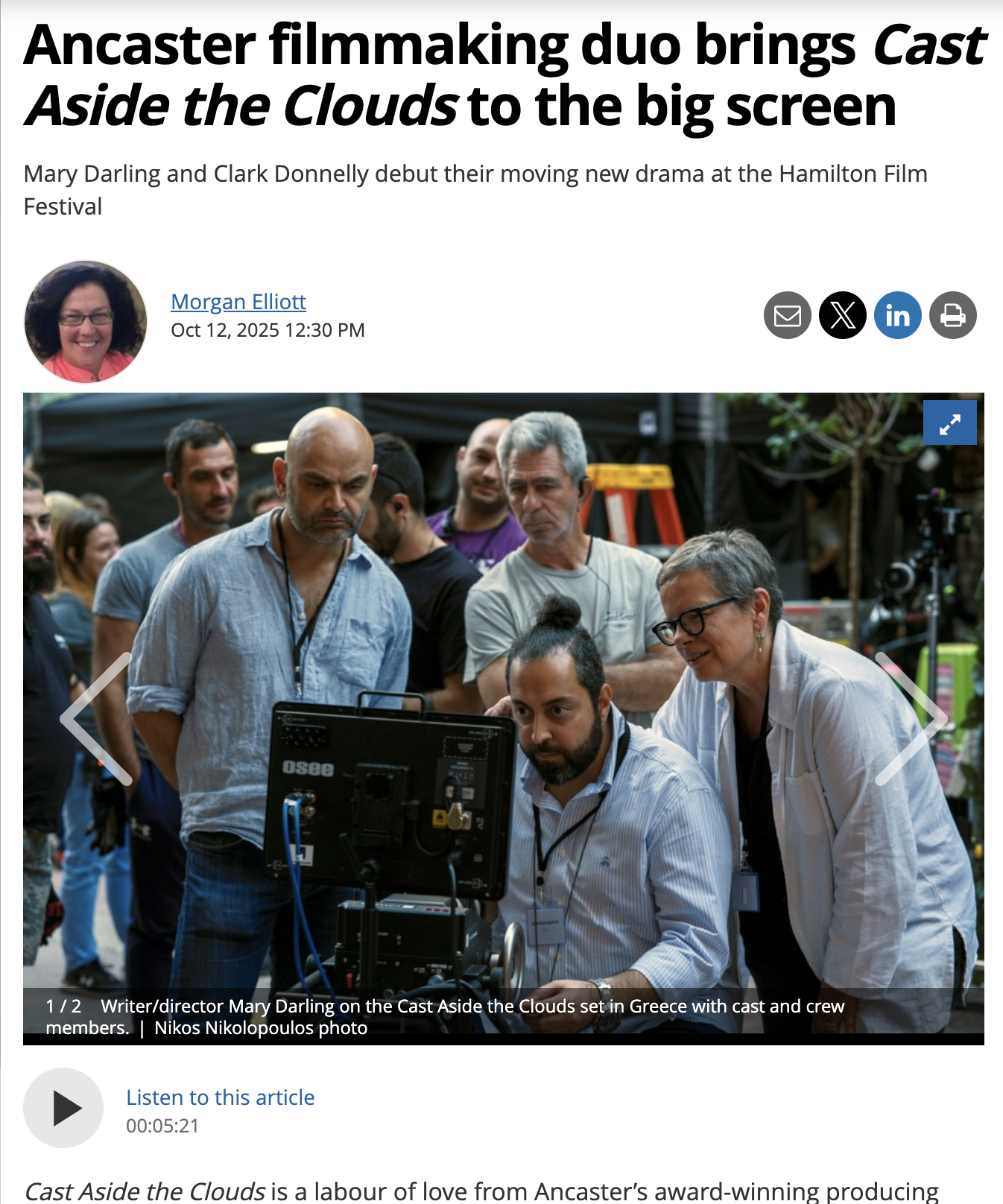 Ancaster filmmaking duo brings Cast Aside the Clouds to the big screen