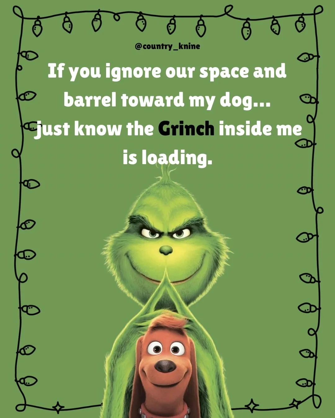 If being protective of our dog&rsquo;s space makes us &ldquo;Grinch-y,&rdquo; then so be it 💚 

It&rsquo;s not attitude &mdash; it&rsquo;s advocacy.

Training takes boundaries.
Progress takes calm environments.
And sometimes that means choosing the 