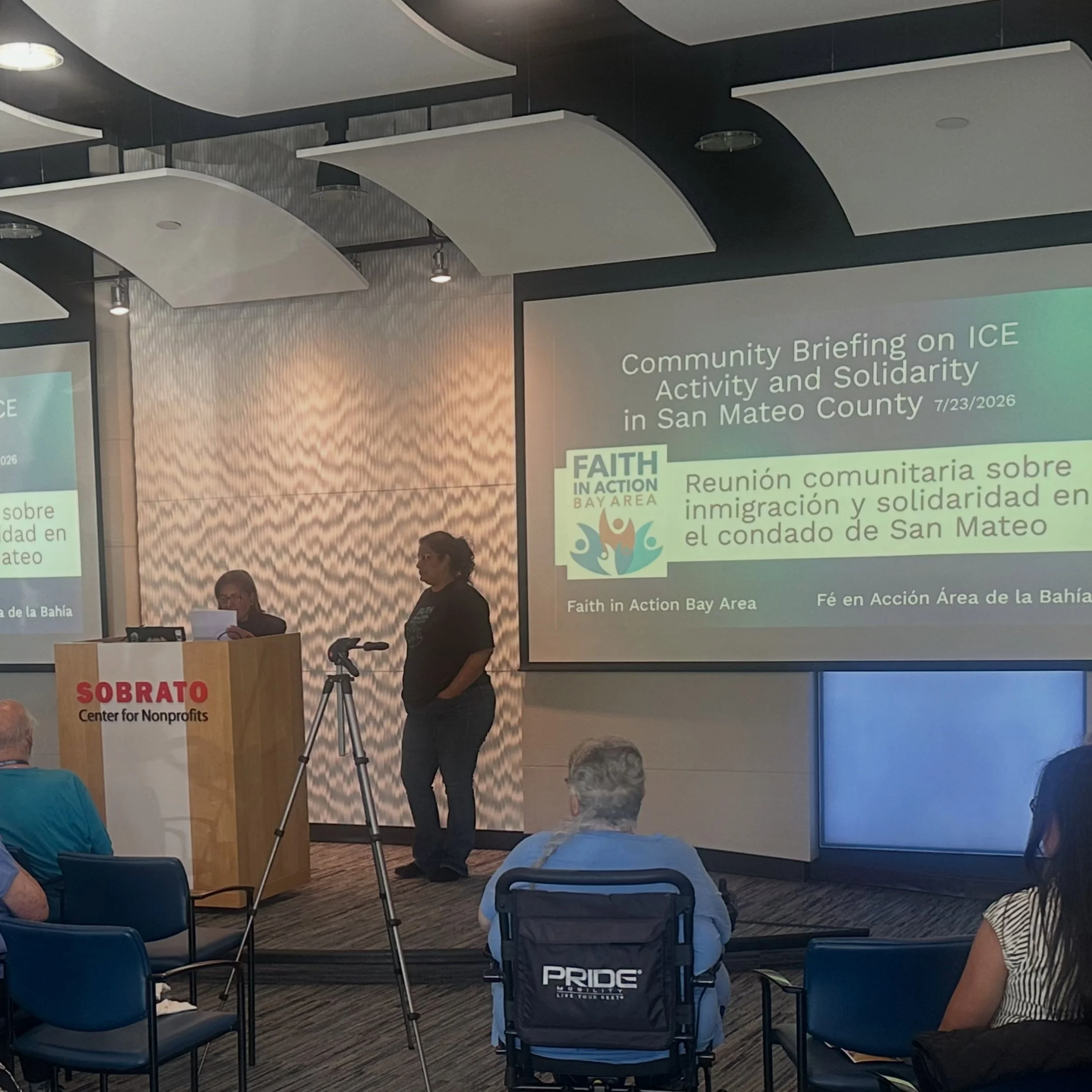 Yesterday, we attended the Community Briefing on ICE Activity and Solidarity in San Mateo County hosted by Faith in Action. As young organizers already engaged in immigrant justice work, hearing firsthand from community members reaffirmed why this wo