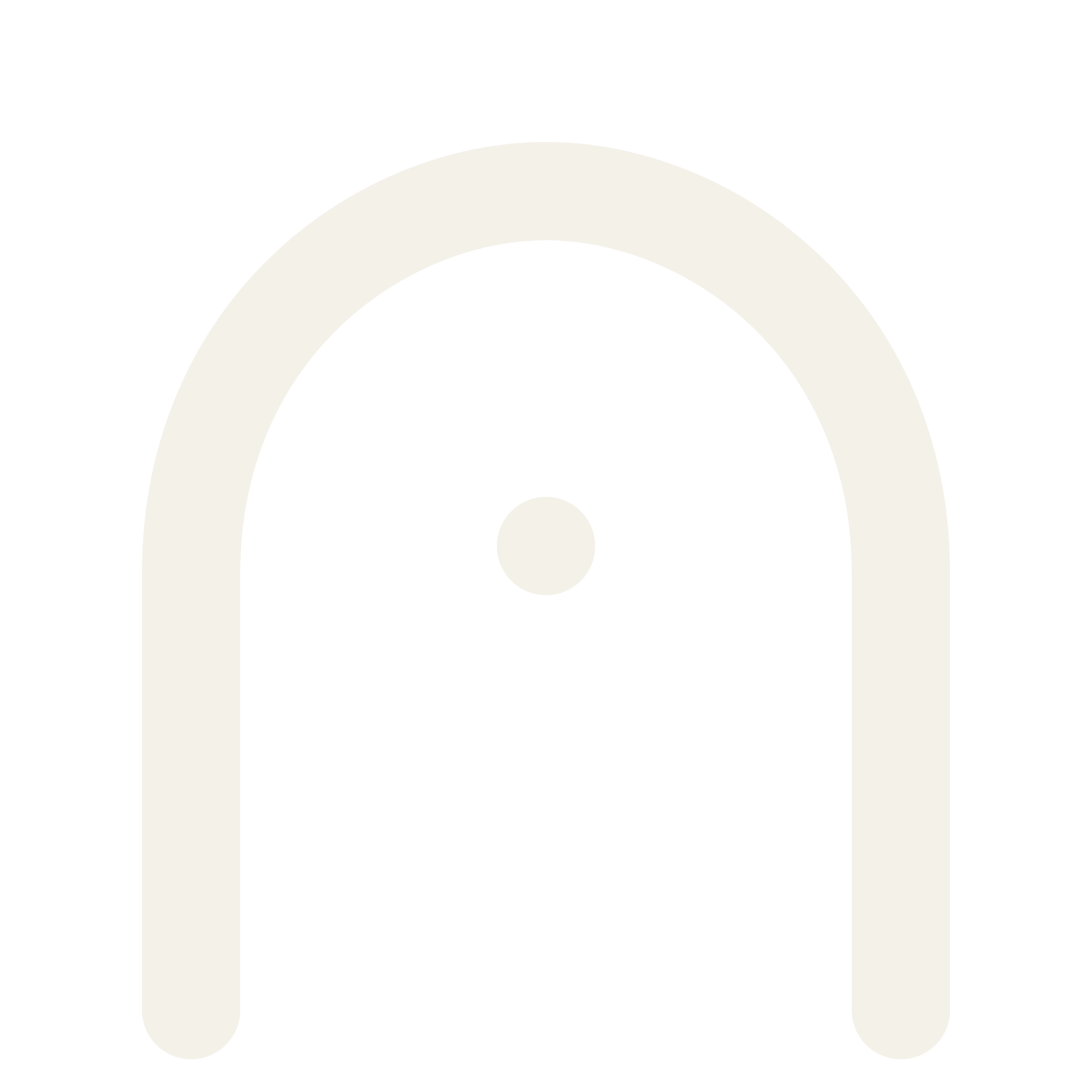 Abstract letter A that resembles a door with a knob in the middle.
