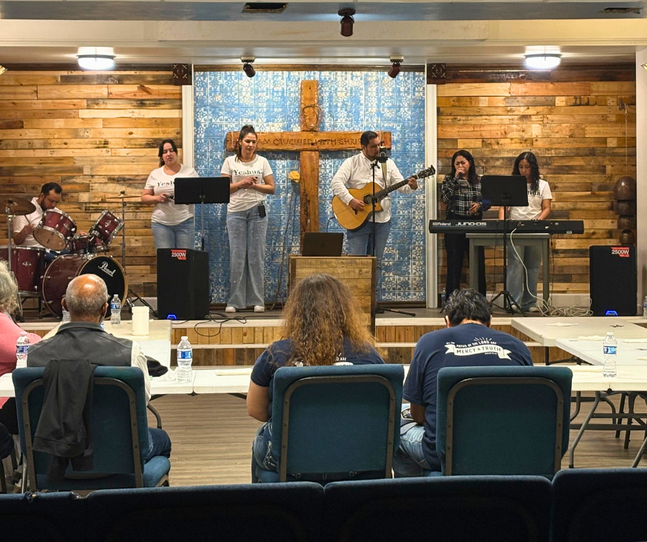 Participants and leaders gathered in prayer and worship during Mercy & Truth’s Life-Changing Prayer events, fostering spiritual healing and community connection.