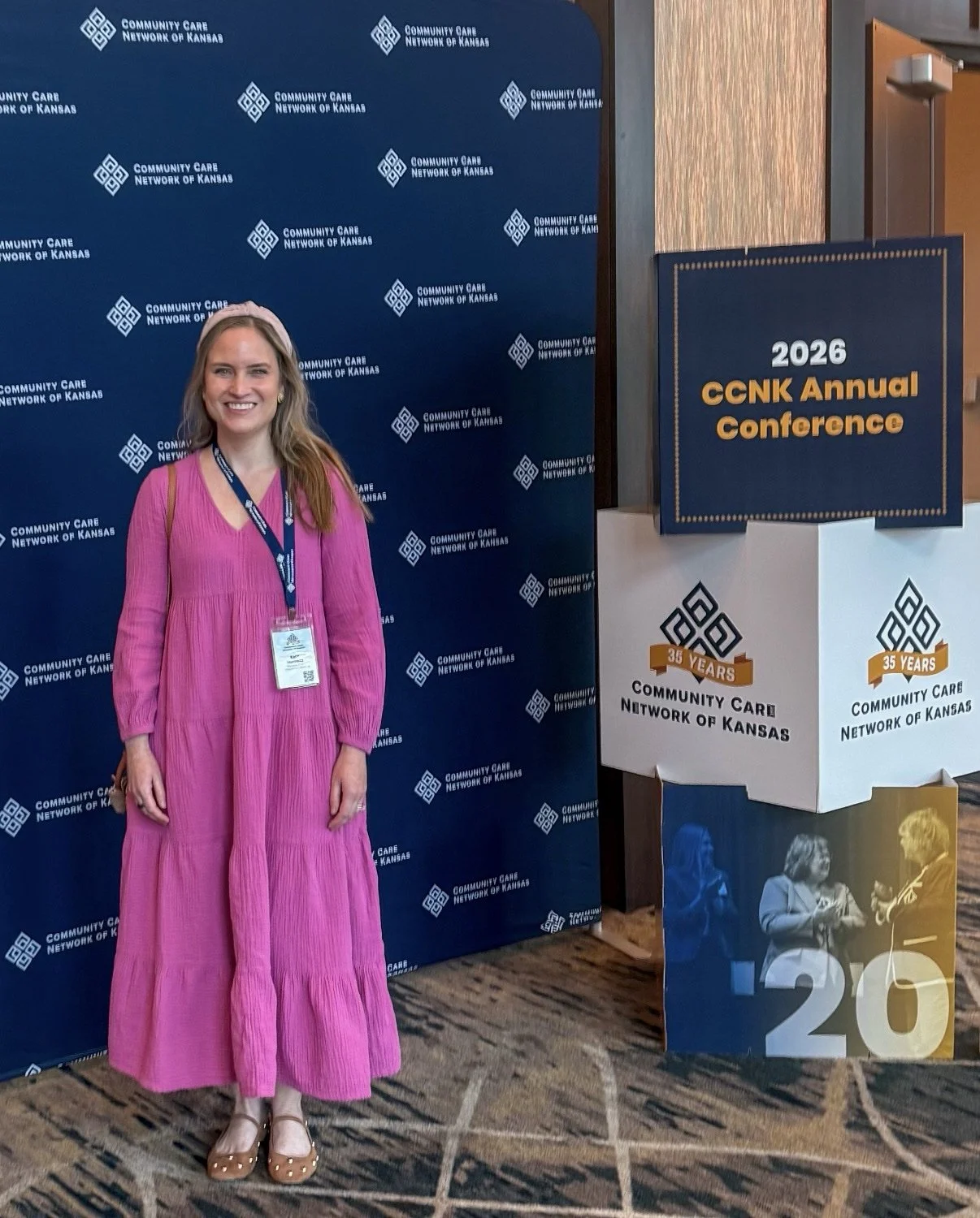 Kate Horowitz, LSCSW, Director of Integrated Behavioral Health at Mercy & Truth, at the 2026 Community Care Network of Kansas annual conference in Manhattan, Kansas.