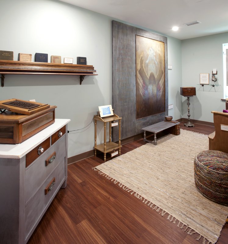 Peaceful prayer room at Mercy & Truth Kansas City KS clinic for patient spiritual support and reflection.