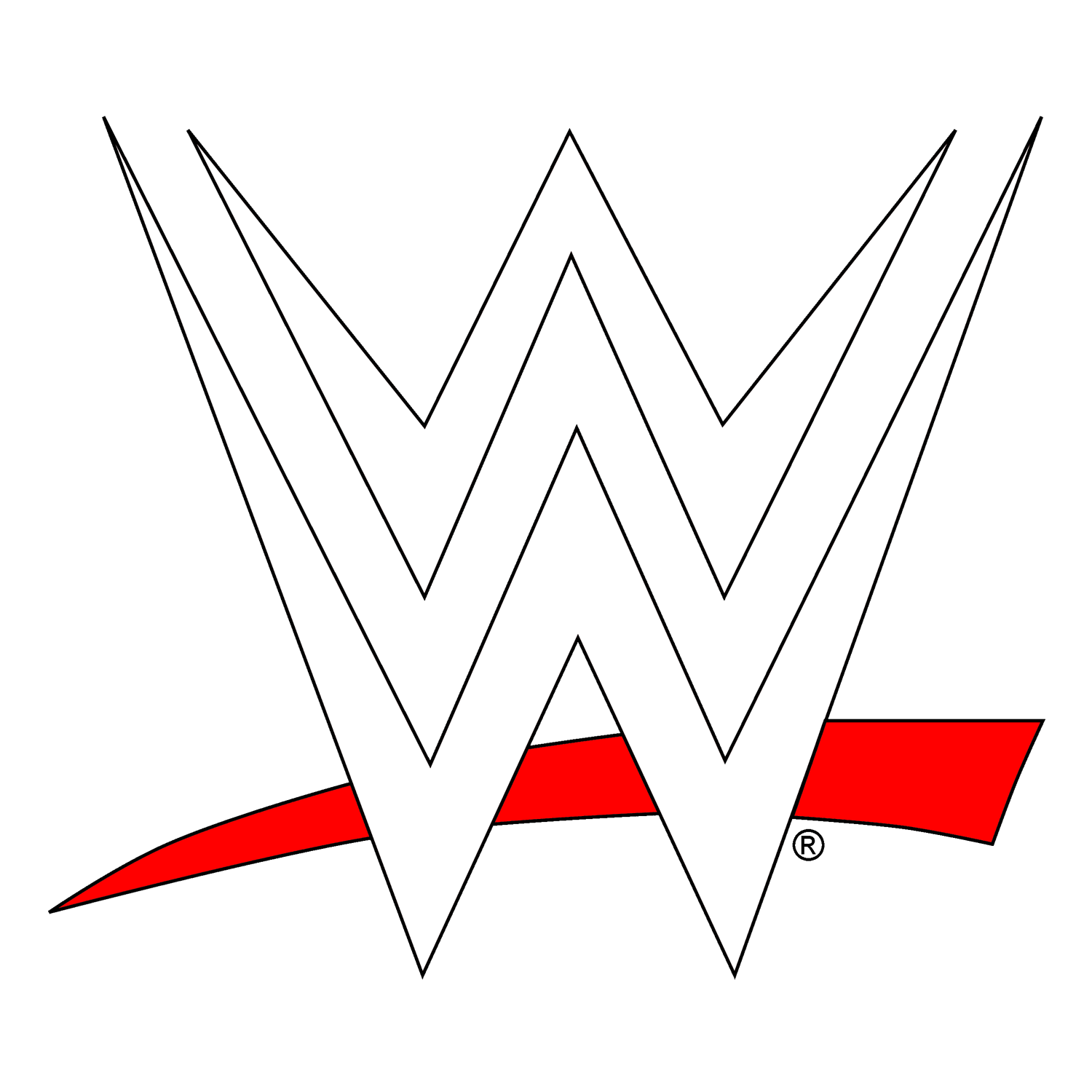 WWE logo with large "W" letters and a red underline.