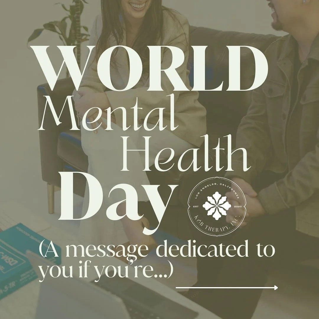 Because YOU and your mental health matter today, and everyday 🧠✨

We provide:
&bull; individual therapy services for anxiety, trauma, life transitions, and burnout (18+ and in California)
&bull; couples therapy (18+ and in California)
&bull; the lov