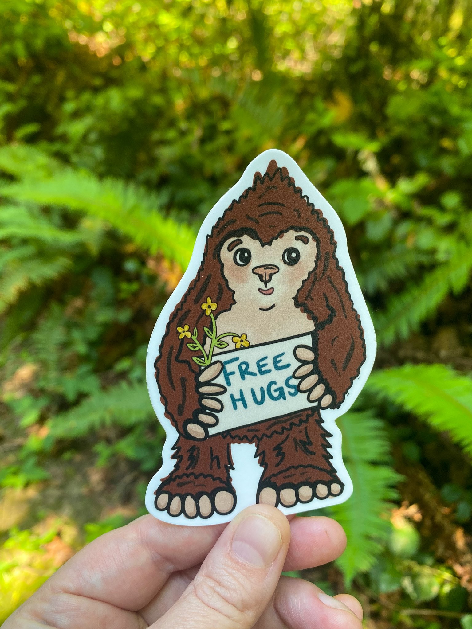 Baby Bigfoot Free Hug Sticker