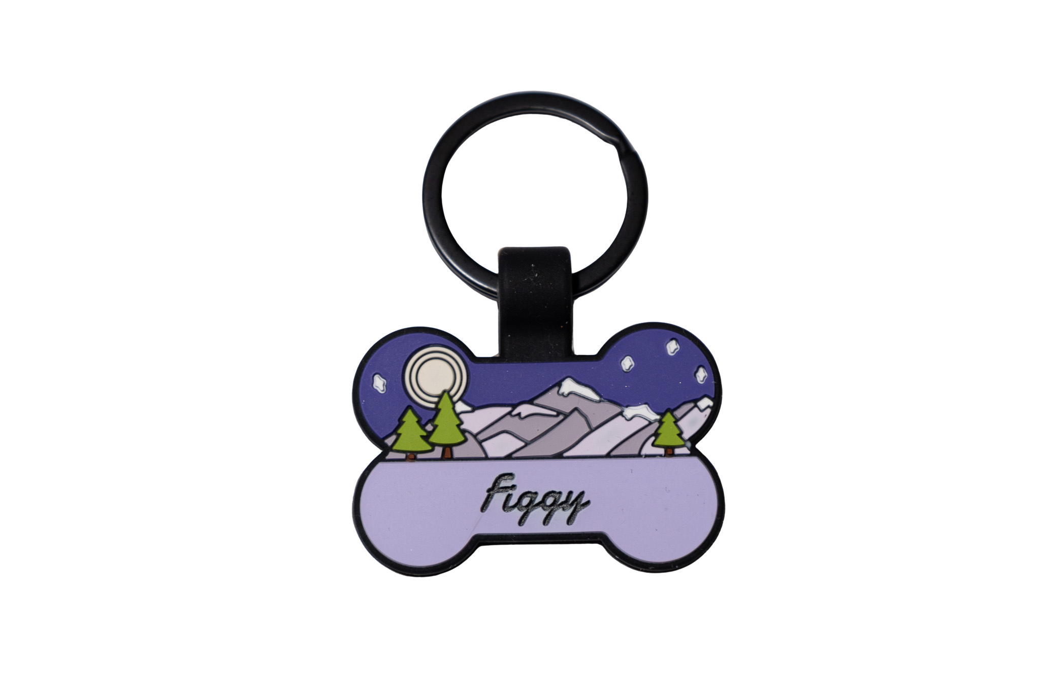 Custom Silicone Dog Tag | PNW Forest Design 3 | Personalized Pet ID Tag