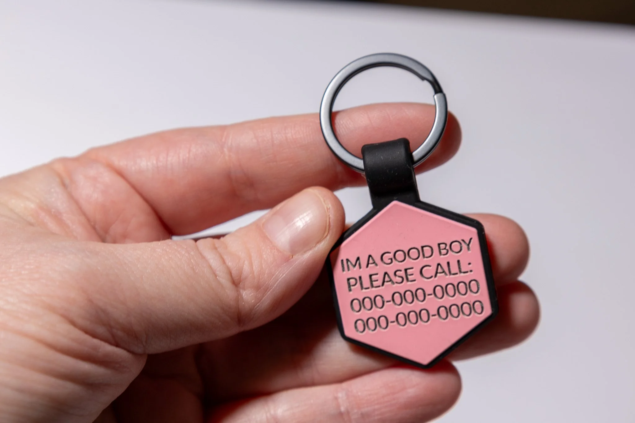 Silicone Custom Dog Tag - PNW Design 4 - Pink & Maroon - Back (Copy) (Copy)