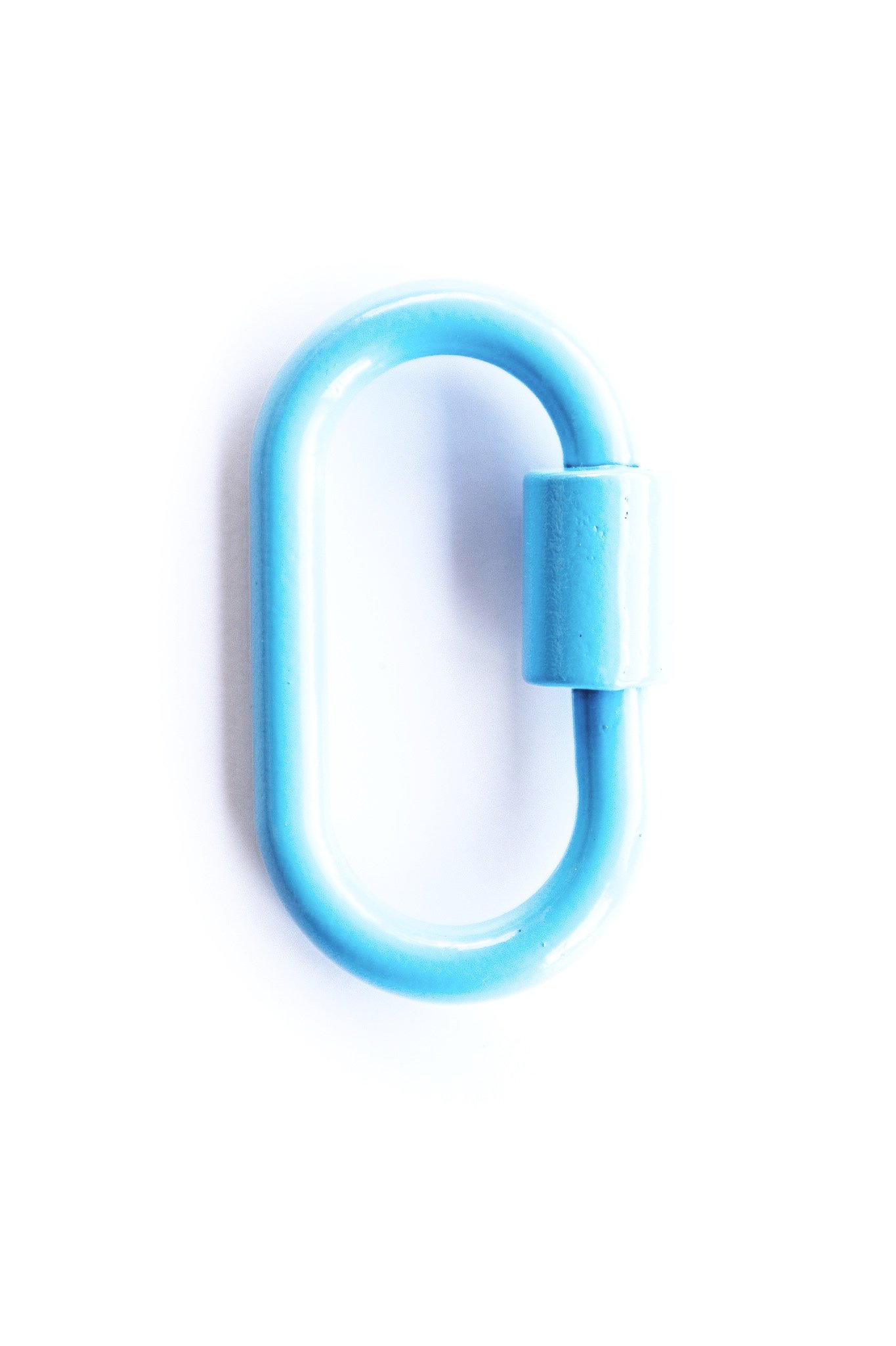 Mini Blue Enamel Carabiner Clip for Bag Charms & Keychains