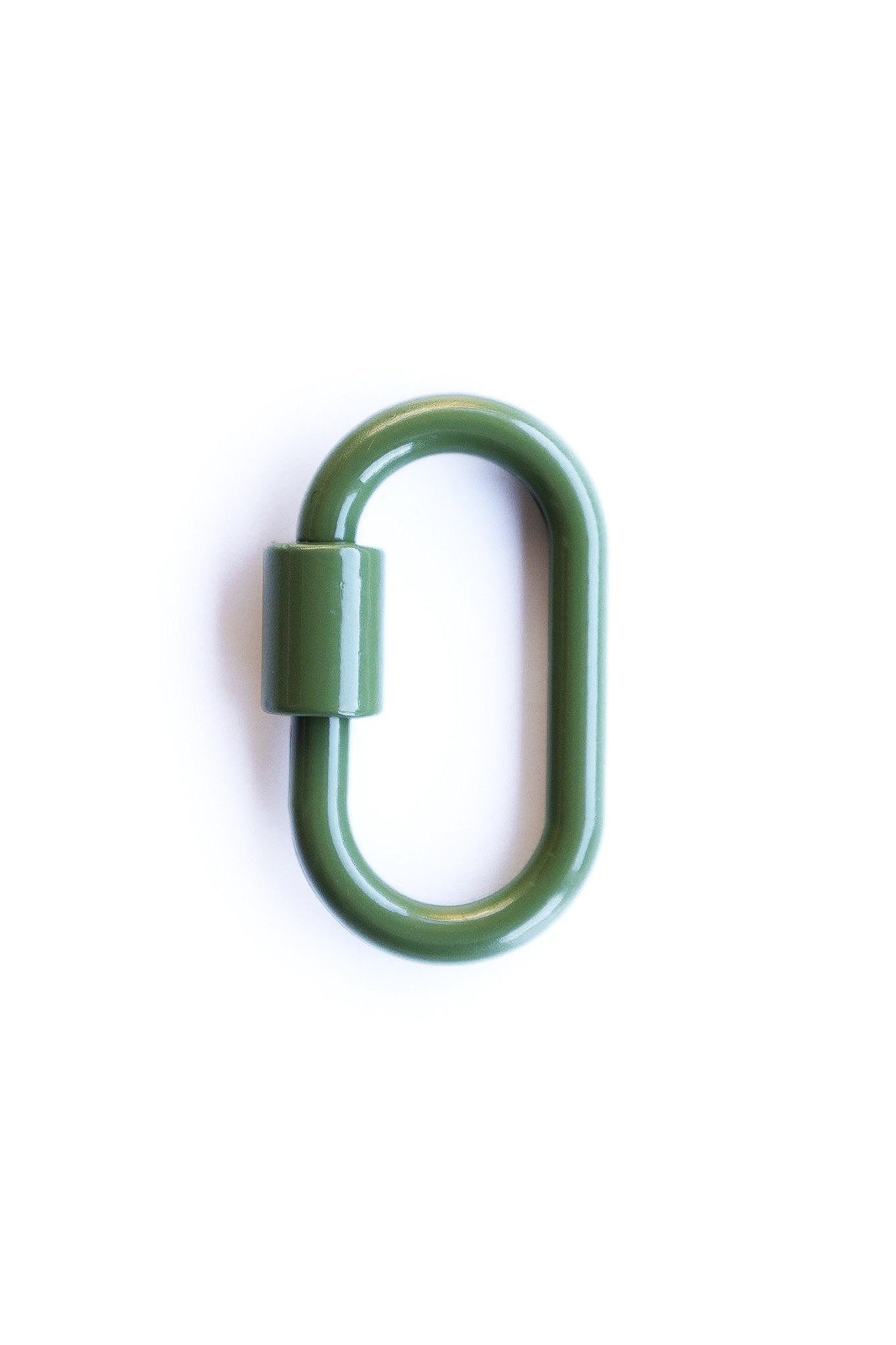Mini Green Enamel Carabiner Clip for Bag Charms & Keychains