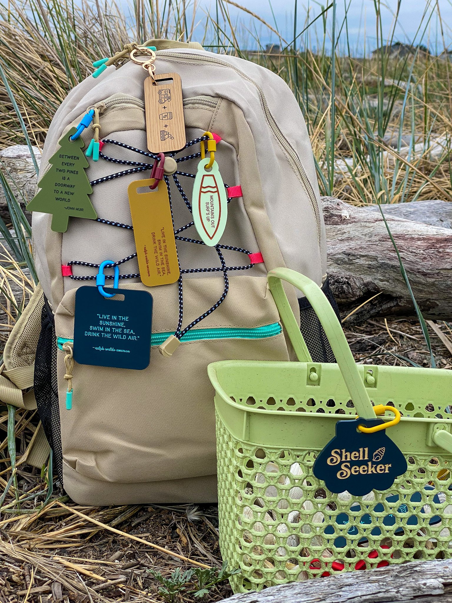 Pack Charms for Beach Bags and Trail Packs - Customizable