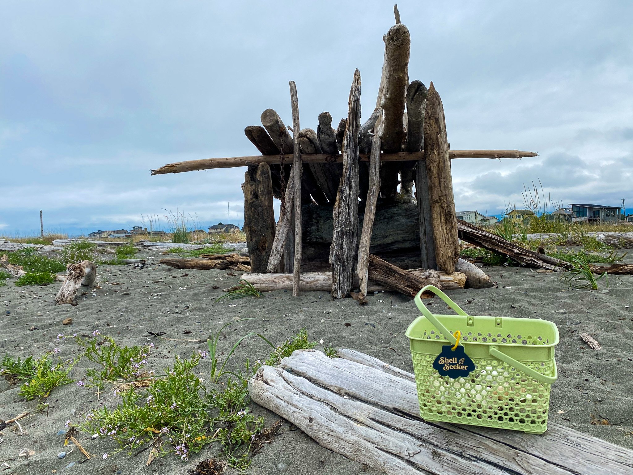 Shell Seeker Bag Charm at Dungeness Tidelands In Sequim Wa