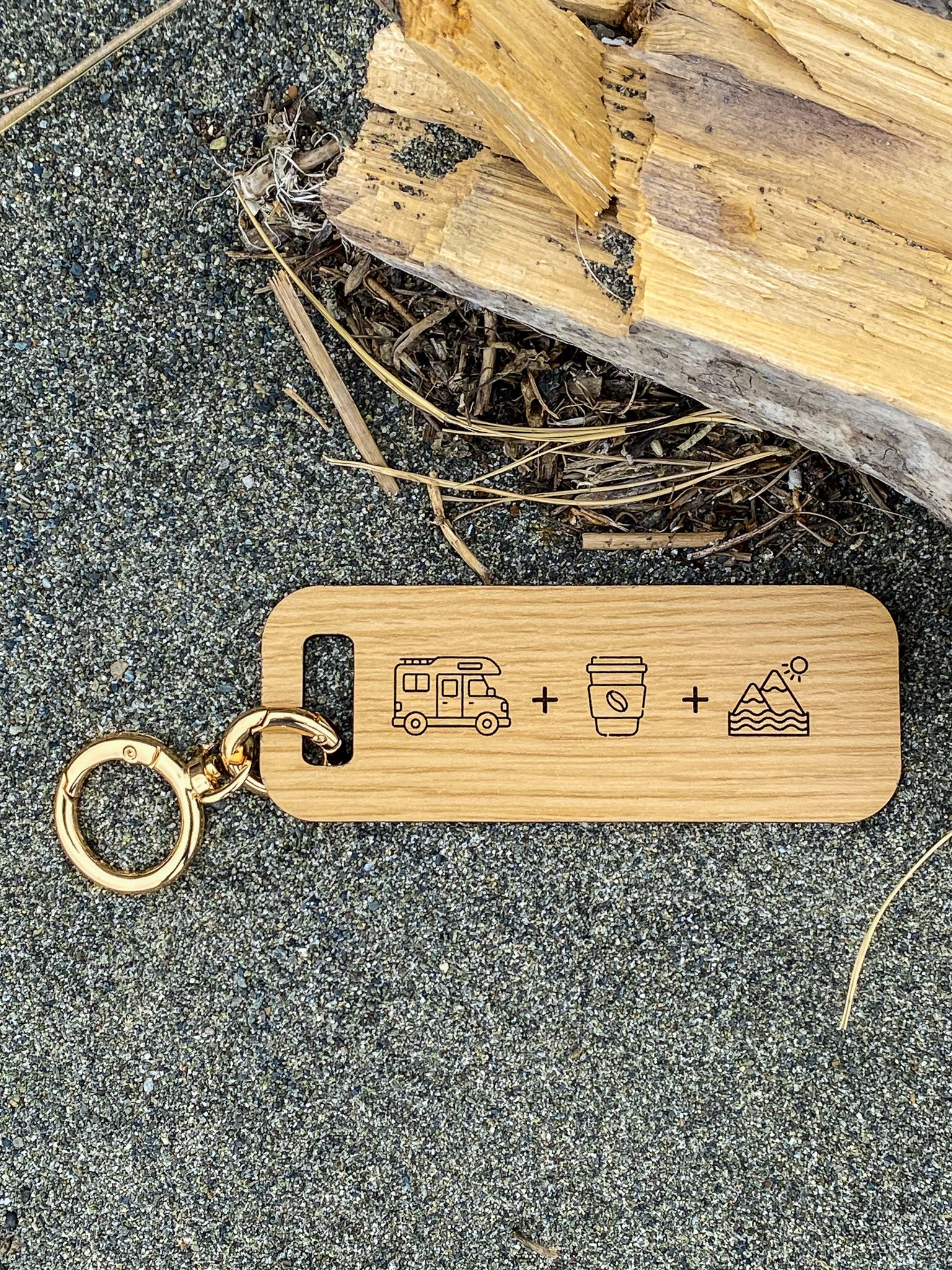 Custom Camping Keychain - Washington State Icons