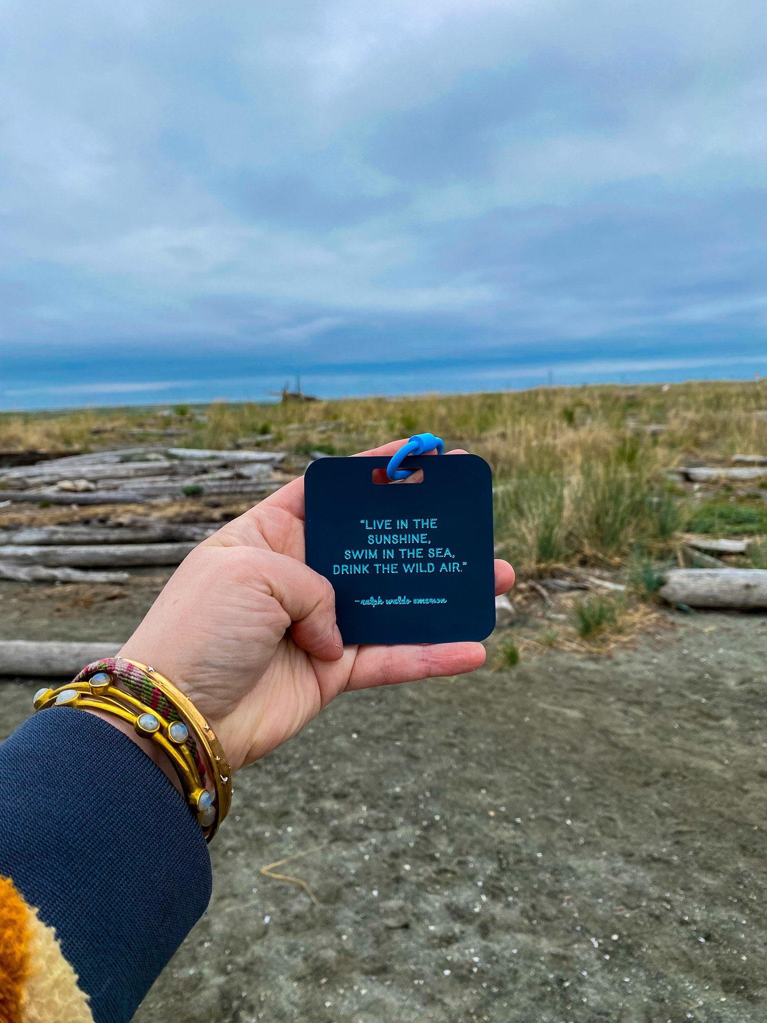 Emerson Quote at the beach - Bag Charm