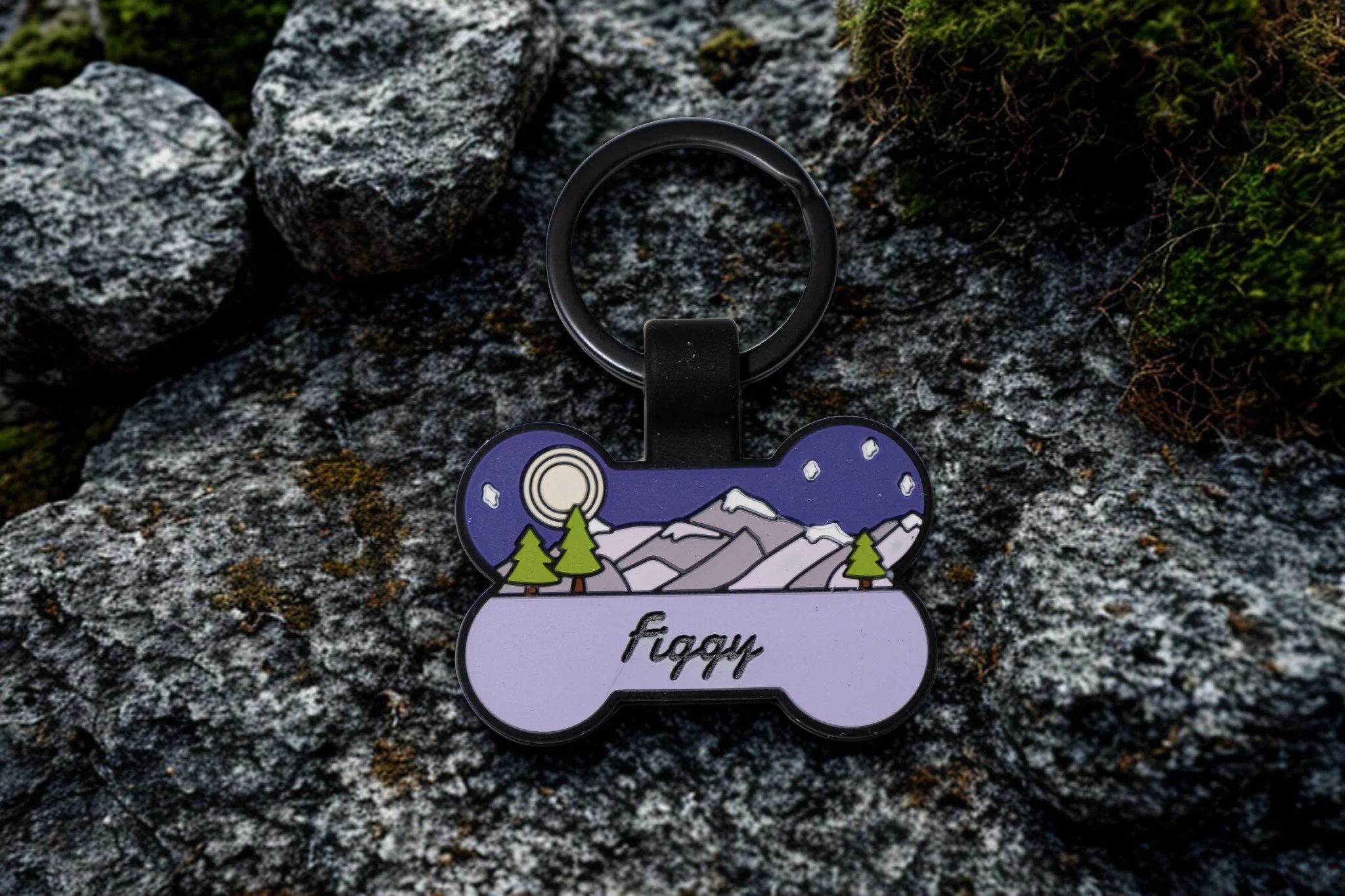 Silicone Custom Dog Tag - PNW Design 3 - Purple