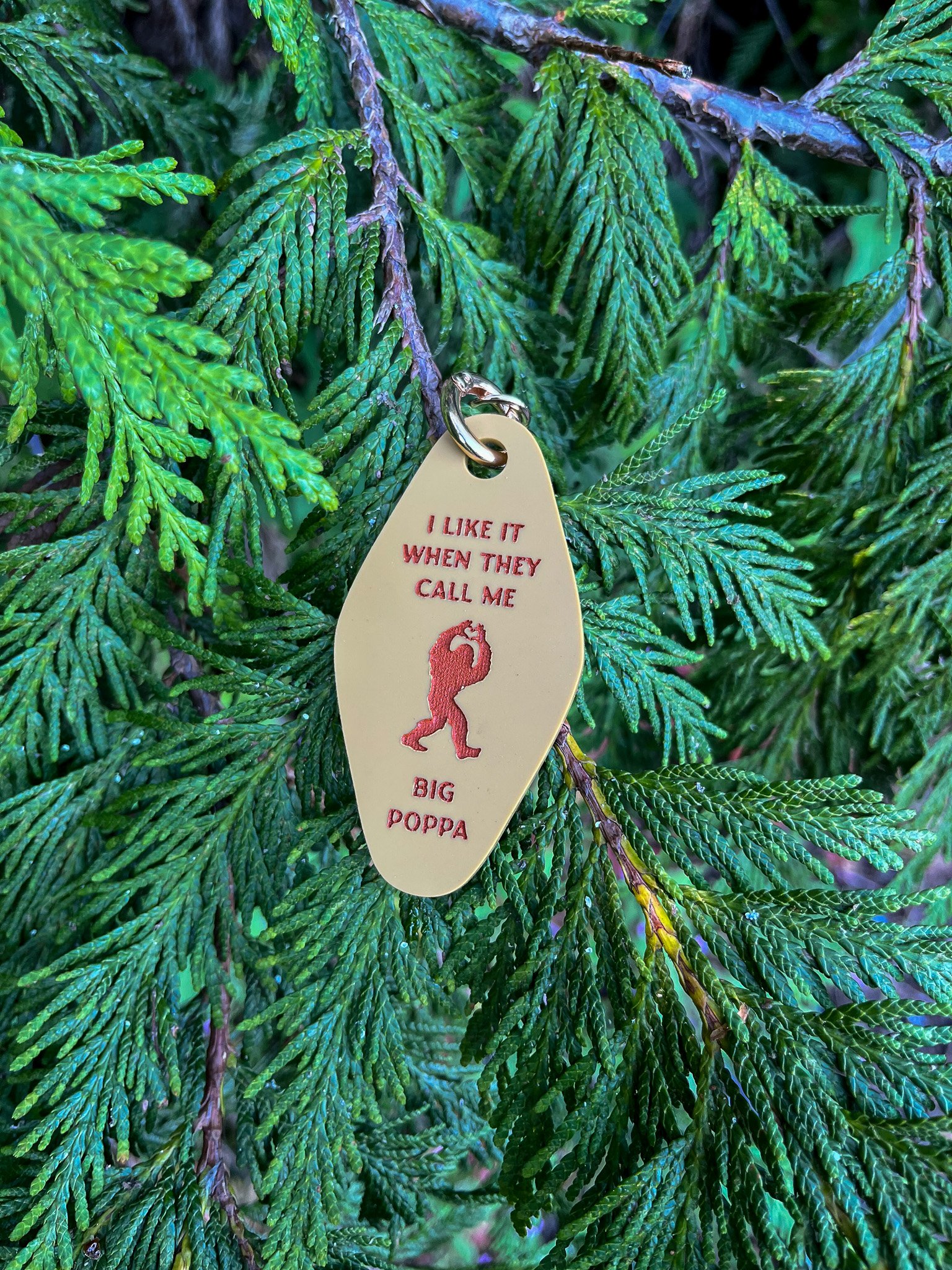 Funny Bigfoot Keychain - Notorious B.I.G. - I like it when they call me Big Poppa