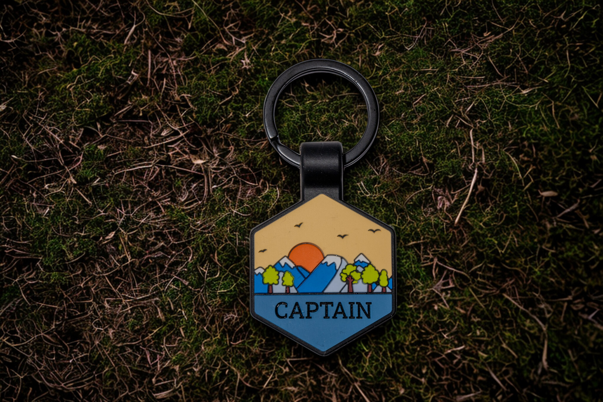 Custom Silicone Dog Tag | PNW Forest Design 5 Blue Yellow