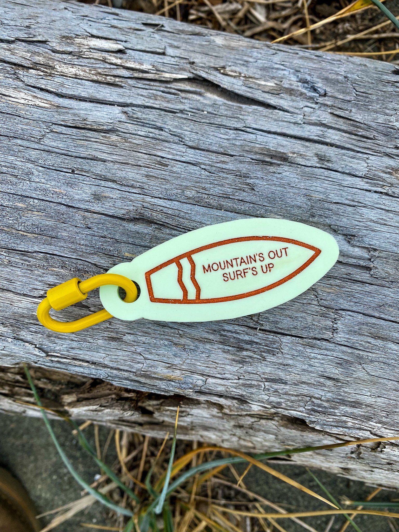 Mountain's Out, Surf's Up Keychain - Sequim Beach
