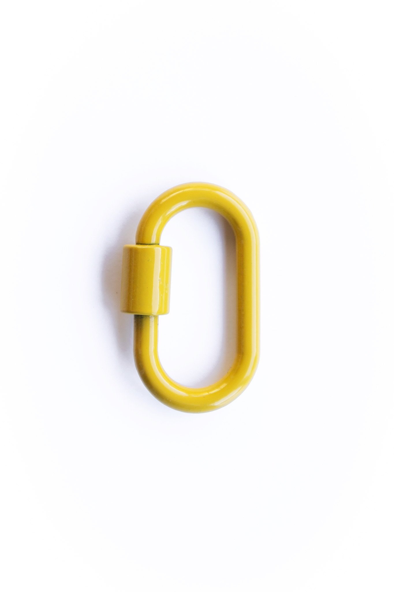 Mini Yellow Enamel Carabiner Clip for Bag Charms & Keychains