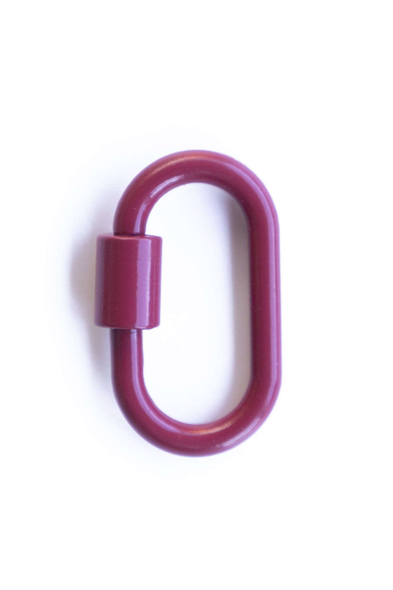 Mini Maroon Enamel Carabiner Clip for Bag Charms & Keychains