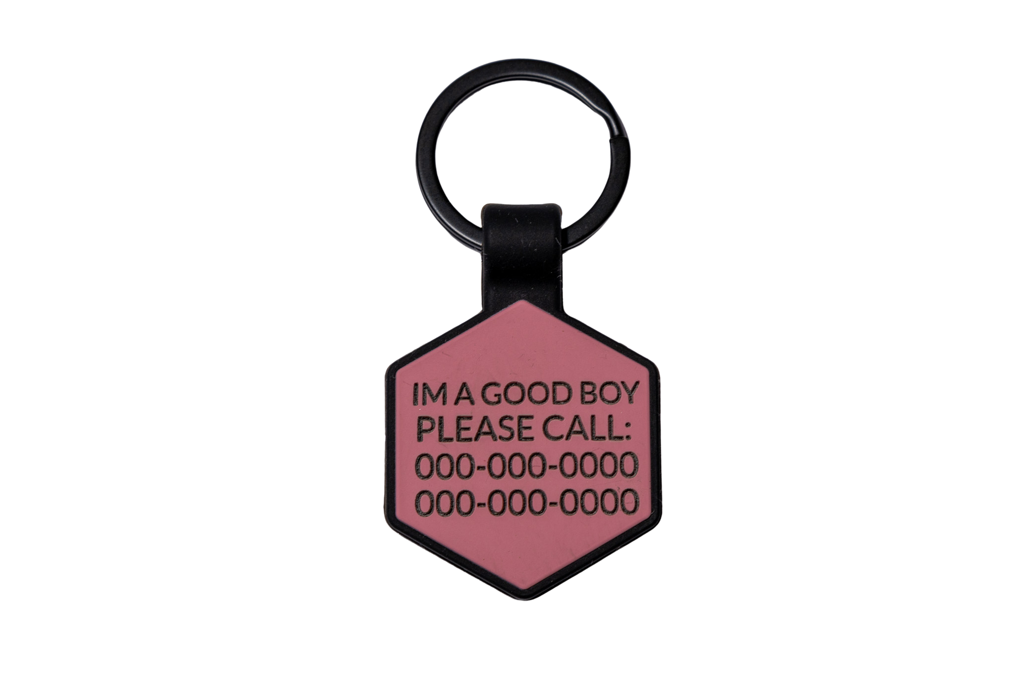 Silicone Custom Dog Tag - PNW Design 4 - Pink & Maroon - Back 2 (Copy) (Copy)