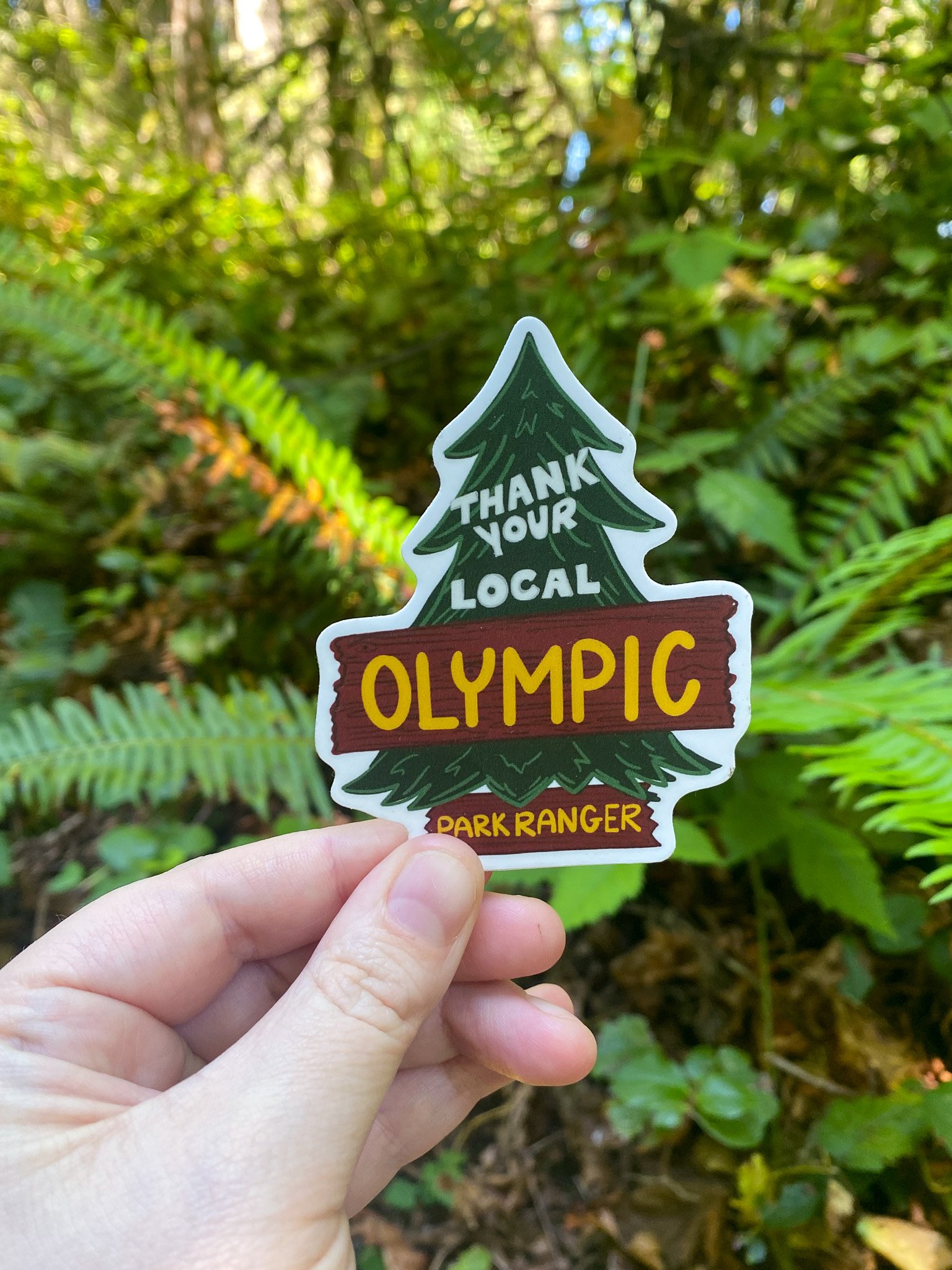 Thank A Park Ranger Olympic National Park Sticker - Retro