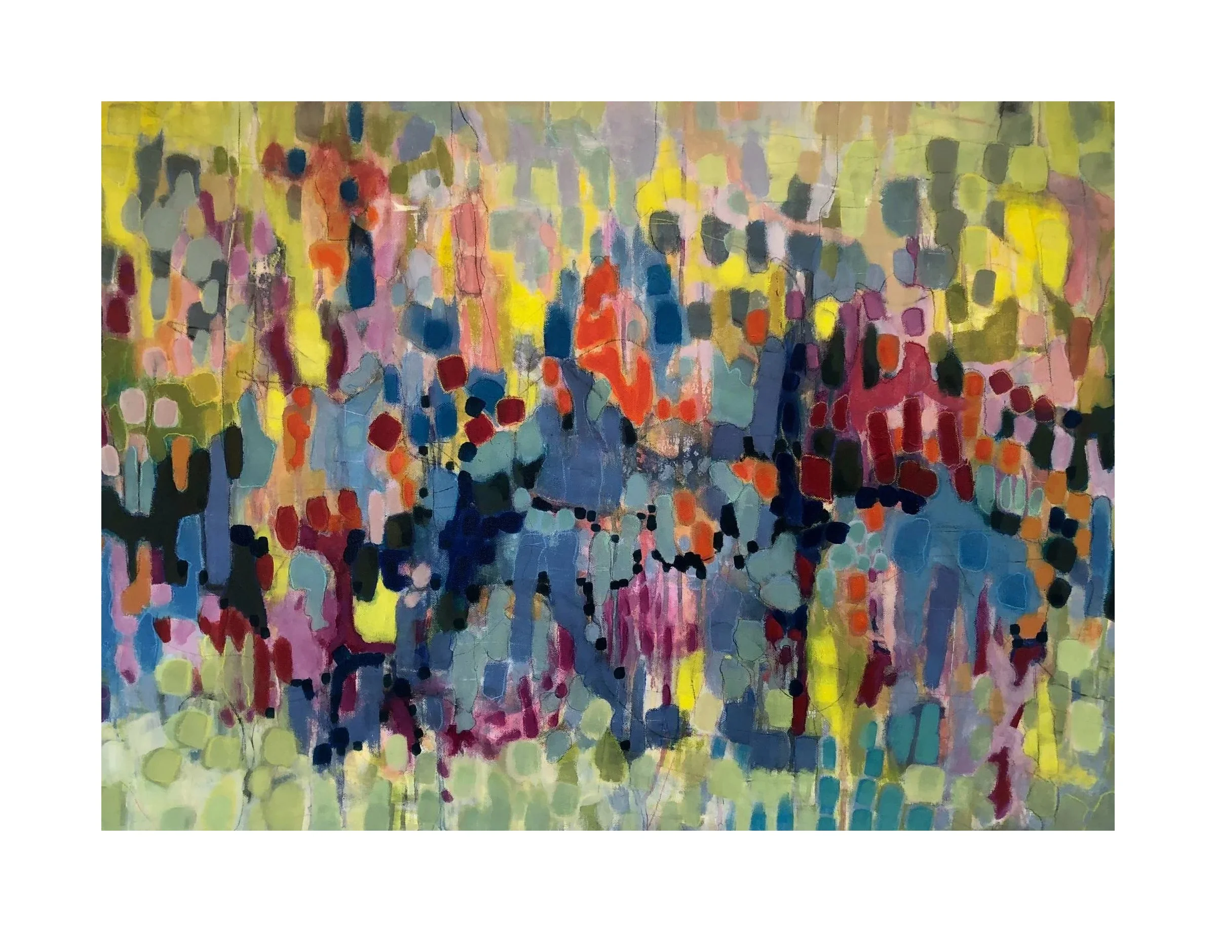 SOLD 
 Blue Jeans  , 2021 
Acrylic and coloured pencil on canvas 
 36 x 42 x 1.5 inches