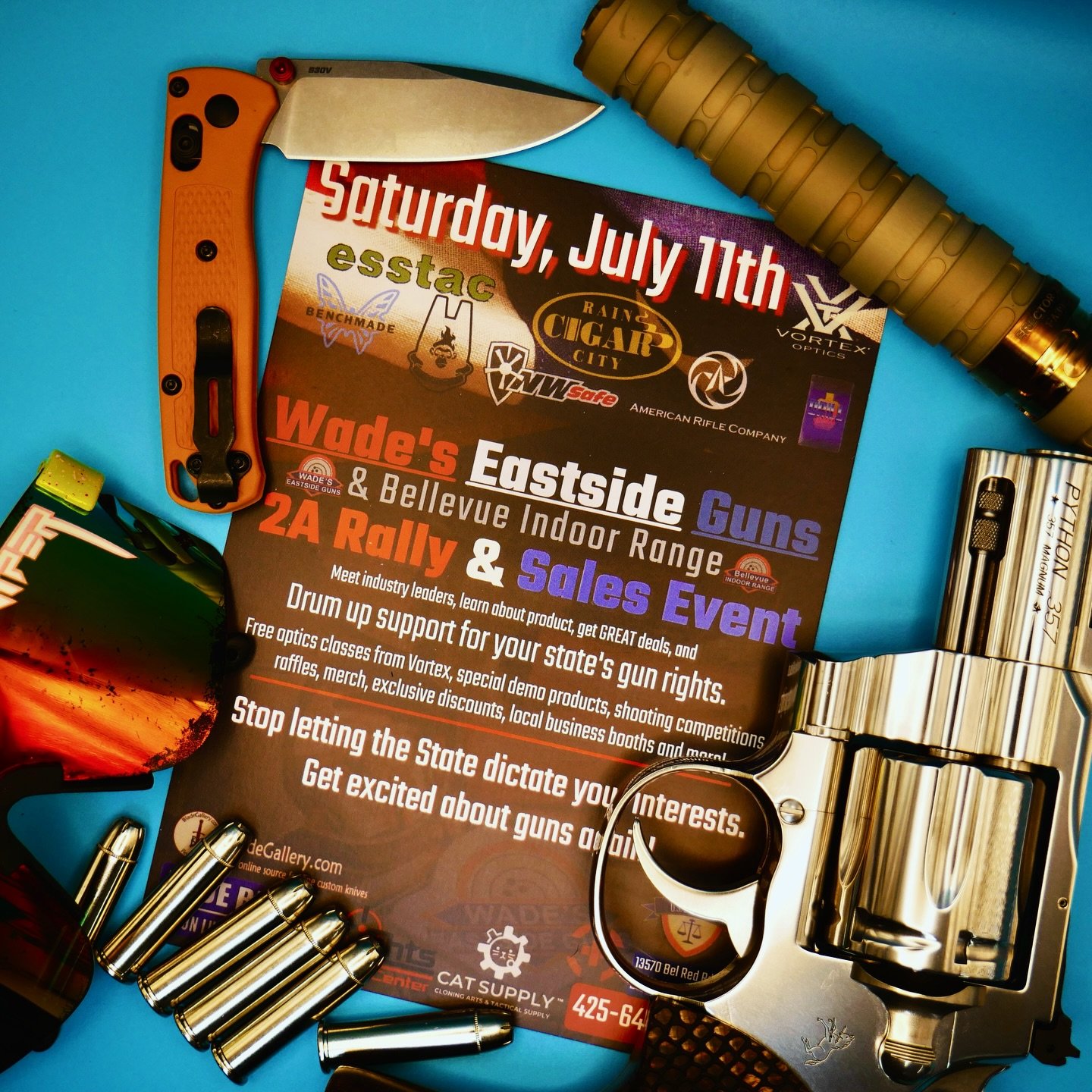 Lots of fun coming all day July 11th. Food, Guns, Cigars and whatever else we can squeeze in. Keep an eye out for posted updates! #getexcitedaboutgunsagain

Wade&rsquo;s Eastside Guns
13570 Bel Red Rd NE Bellevue Wa 98005

#wadesguns #Summerevent #pn