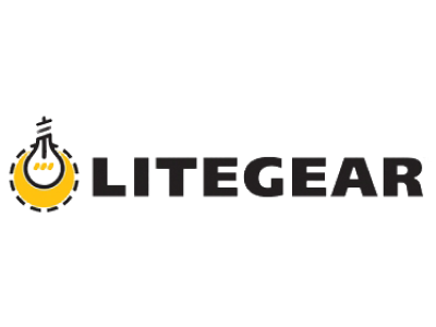 Litegear logo with a yellow power button symbol and black text.