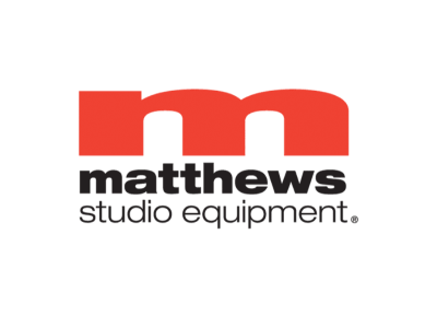 Logo for Matthews Studio Equipment with a stylized red 'm' and the company name in black and gray text.