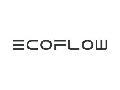 EcoFlow logo in black and white.