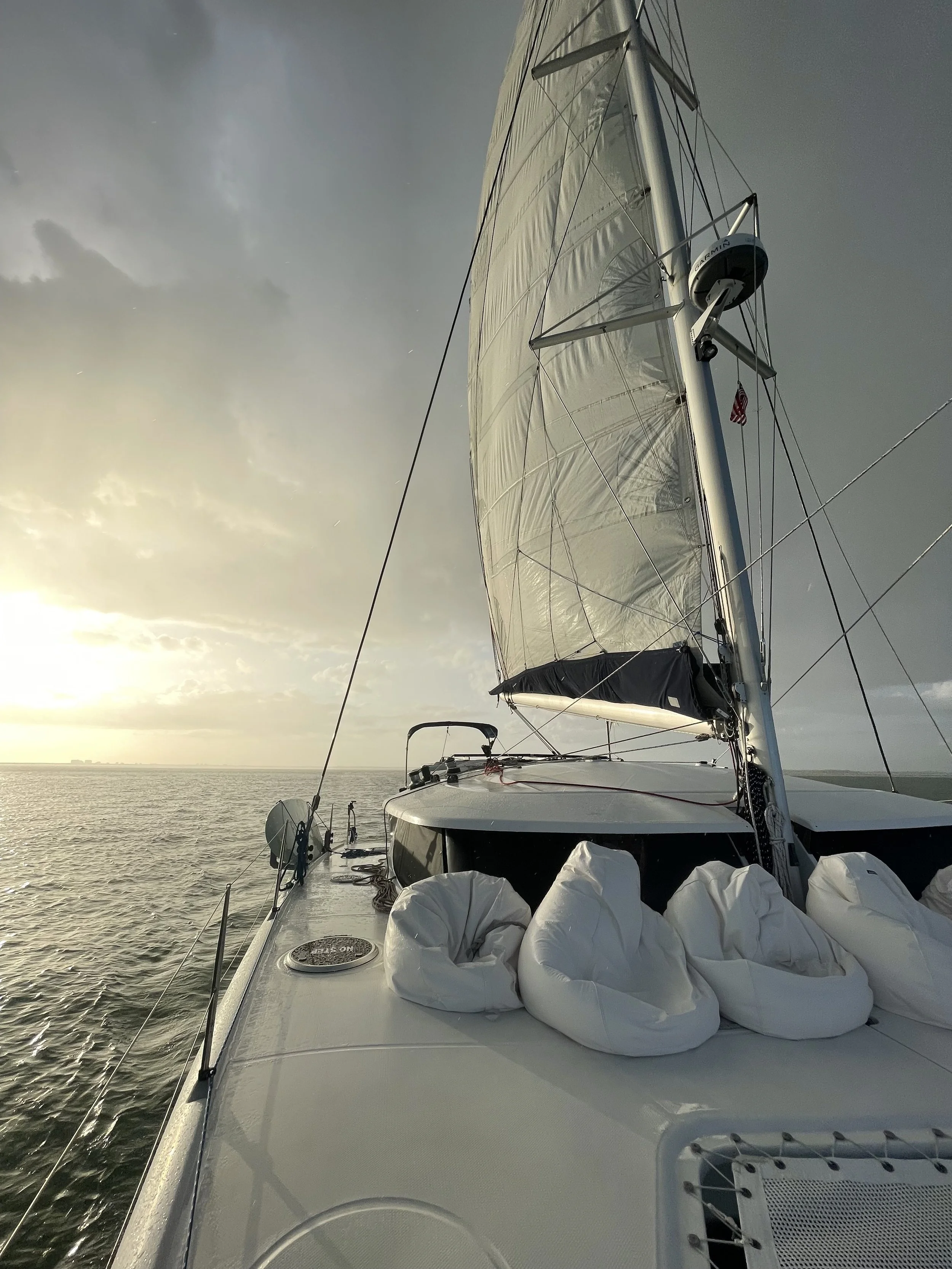 A fully private charter yacht on open water near Chicago, Illinois.