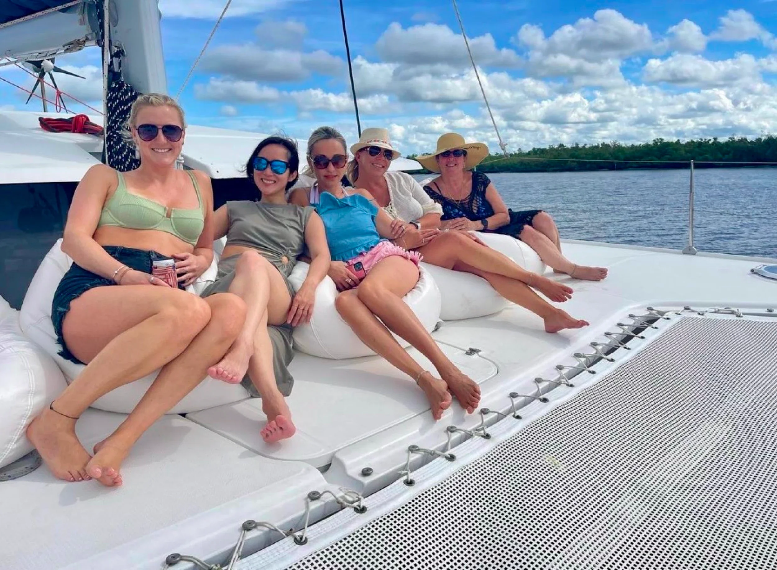 Comfortable seating on the bow